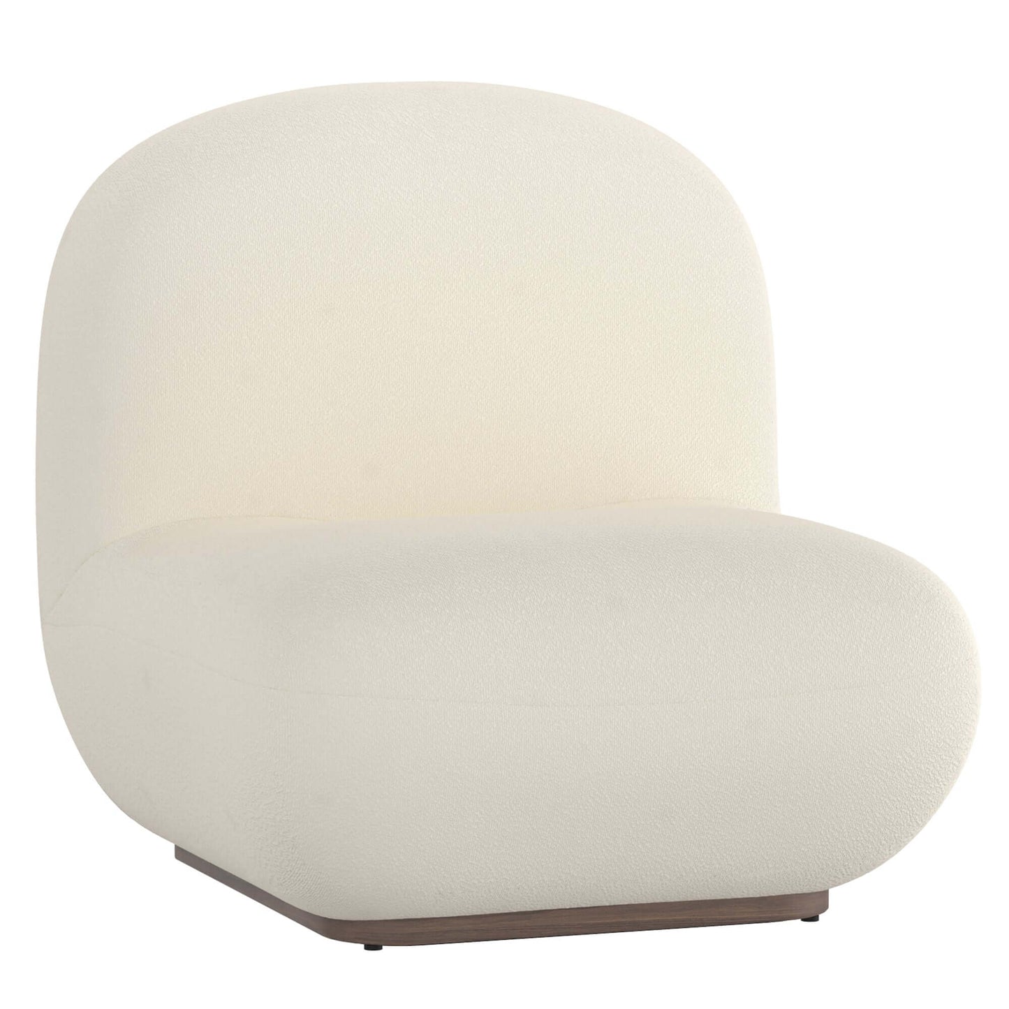 Zilano Accent Chair in Ivory Boucle- front view with white background