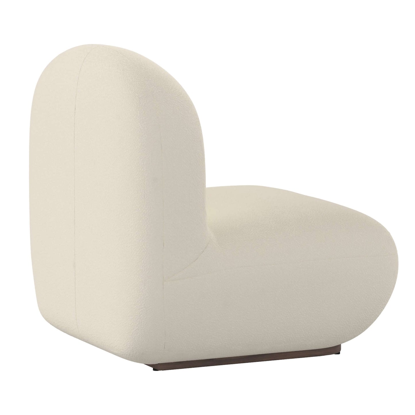 Zilano Accent Chair in Ivory Boucle- back and side view