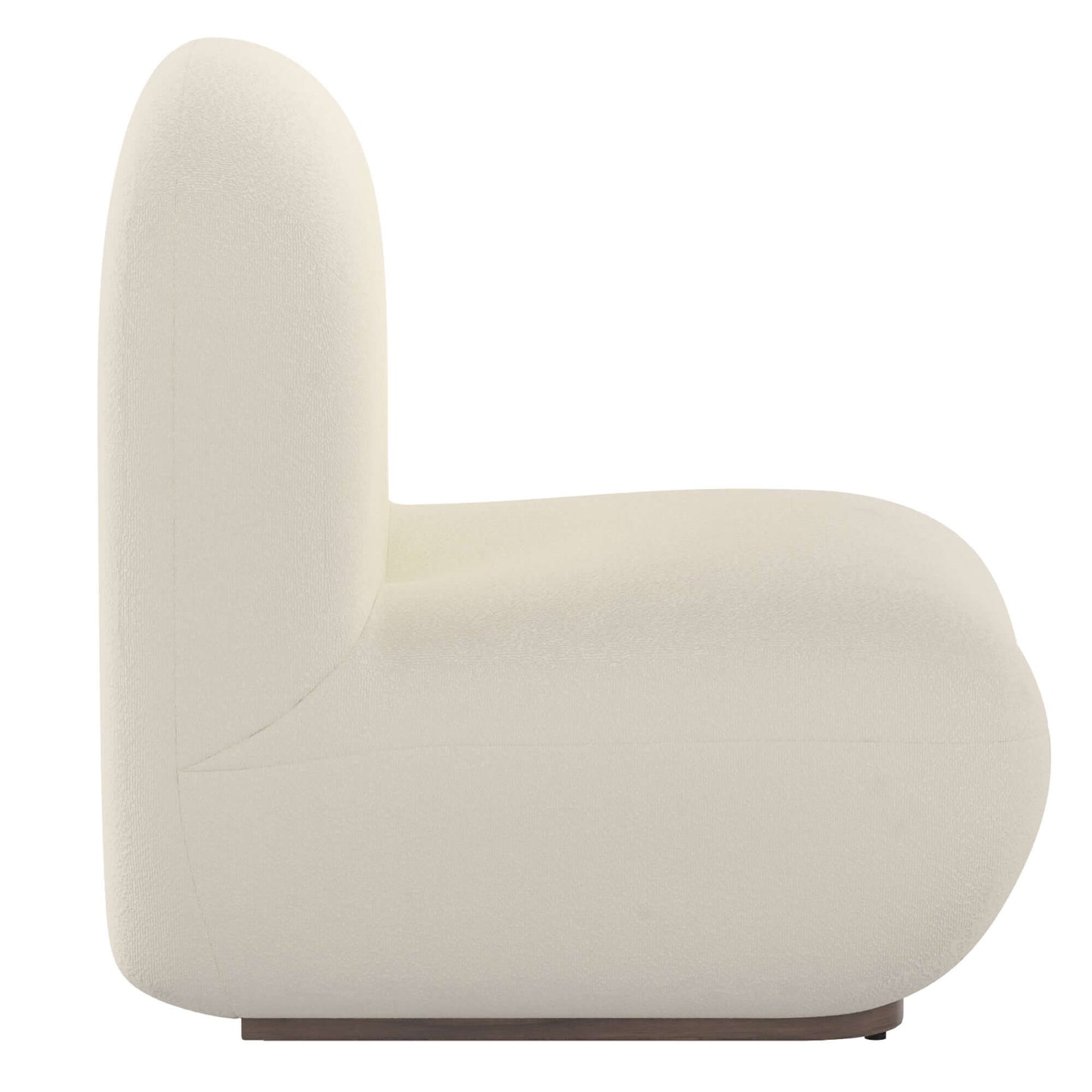 Zilano Accent Chair in Ivory Boucle- side view