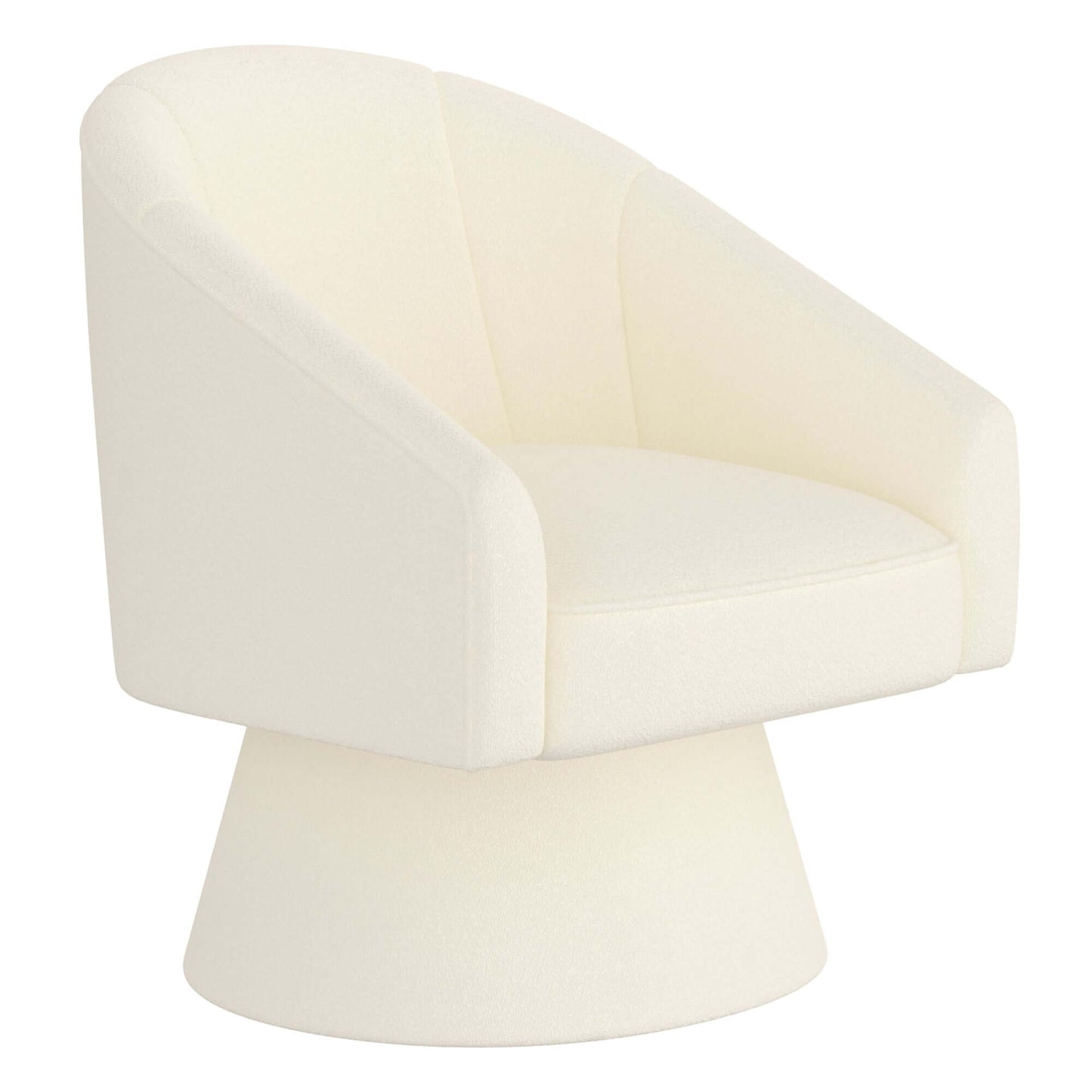 Tilsy Accent Chair in Ivory Boucle- front and side view