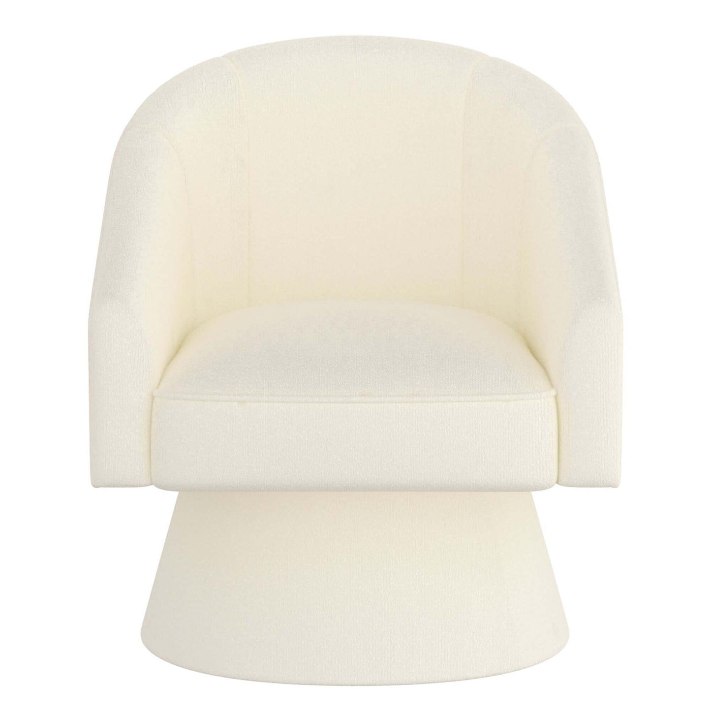 Tilsy Accent Chair in Ivory Boucle- front view with white background