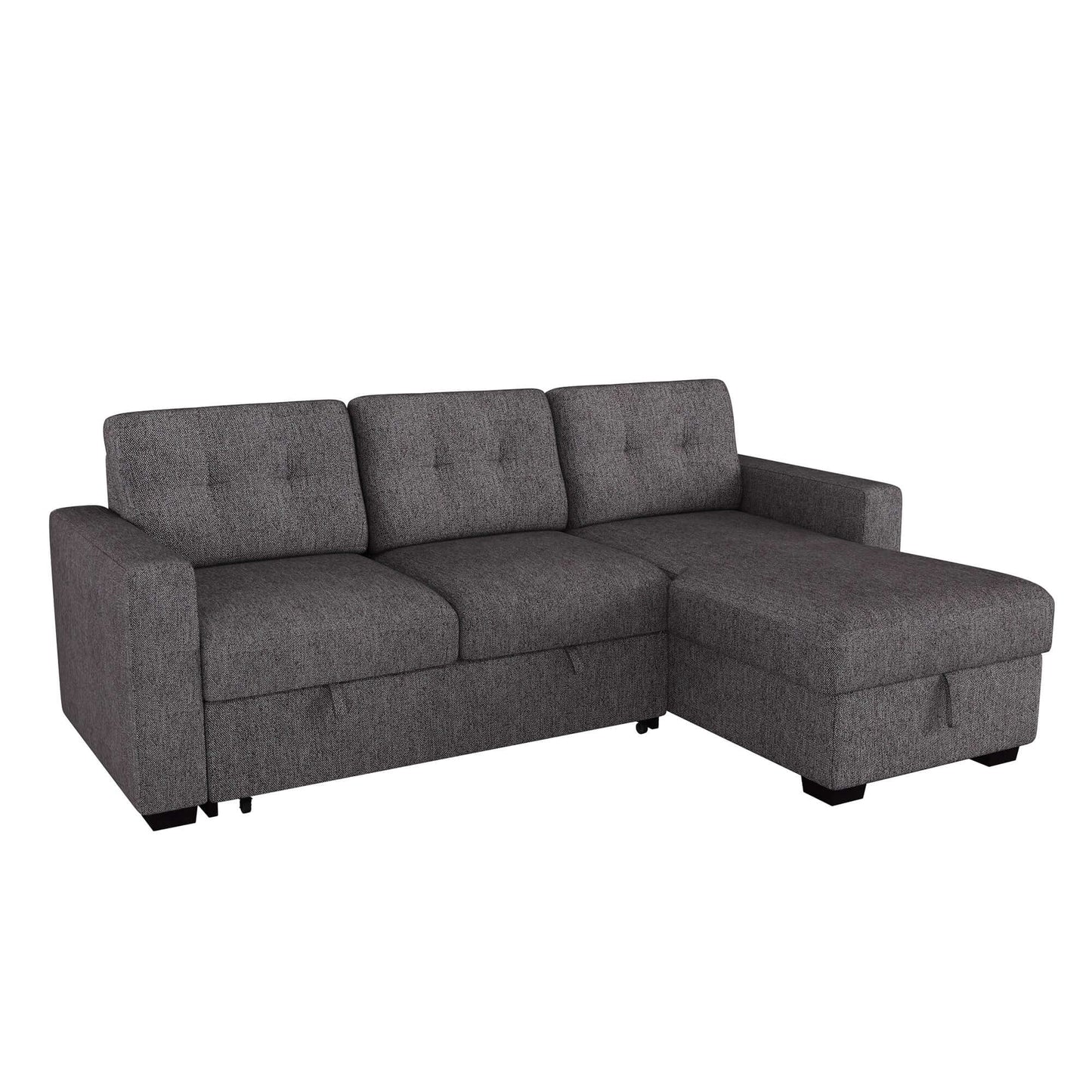 Tyson 93" Sectional Sofa w/Bed & Storage in Charcoal