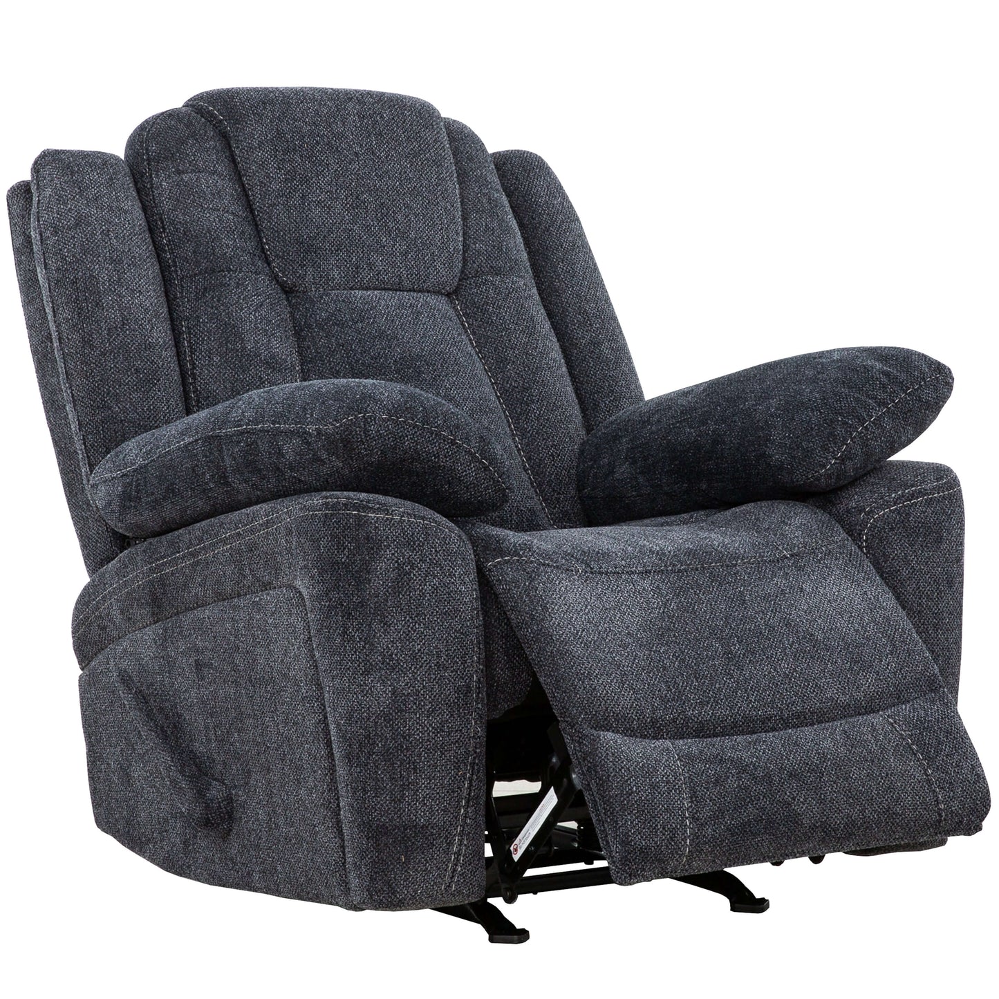 Anakin 38 in. Upholstered Rocker Recliner with Lever- open front and side view
