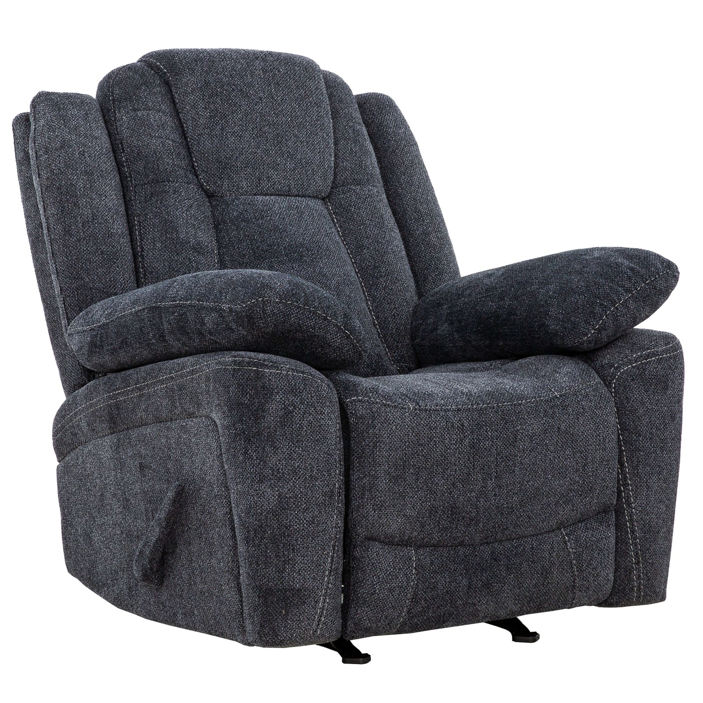 Anakin 38 in. Upholstered Rocker Recliner with Lever- front and side view