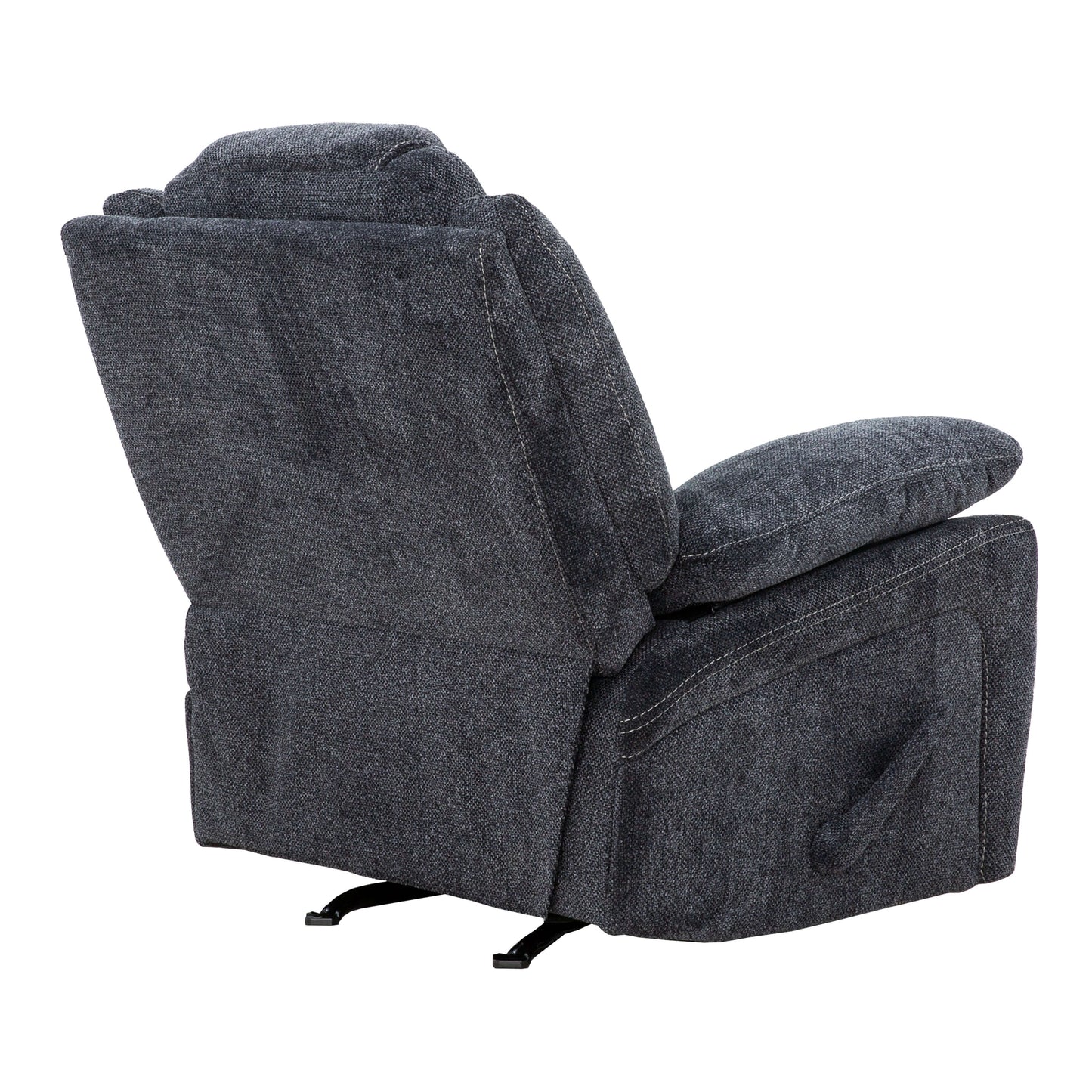Anakin 38 in. Upholstered Rocker Recliner with Lever- back and side view