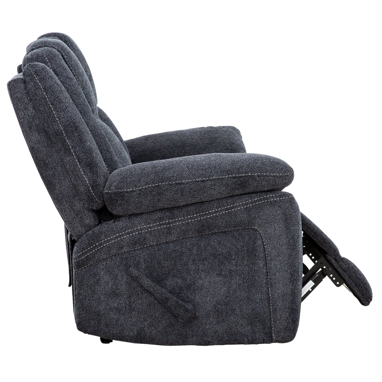 SMS Anakin 59 in. Dark Grey Fabric Reclining Loveseat- open side view