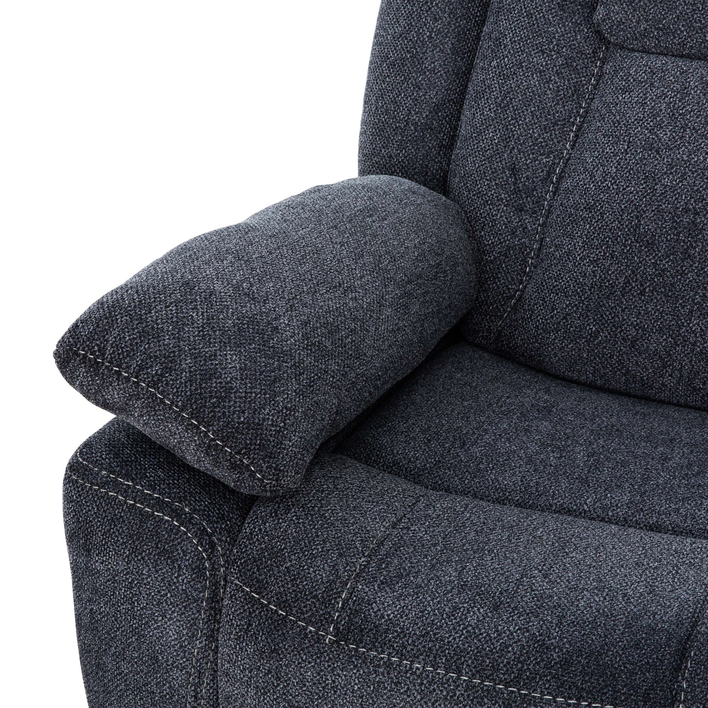 Anakin 80 in. Dark Grey Fabric Reclining Sofa with Lever- arm rest view