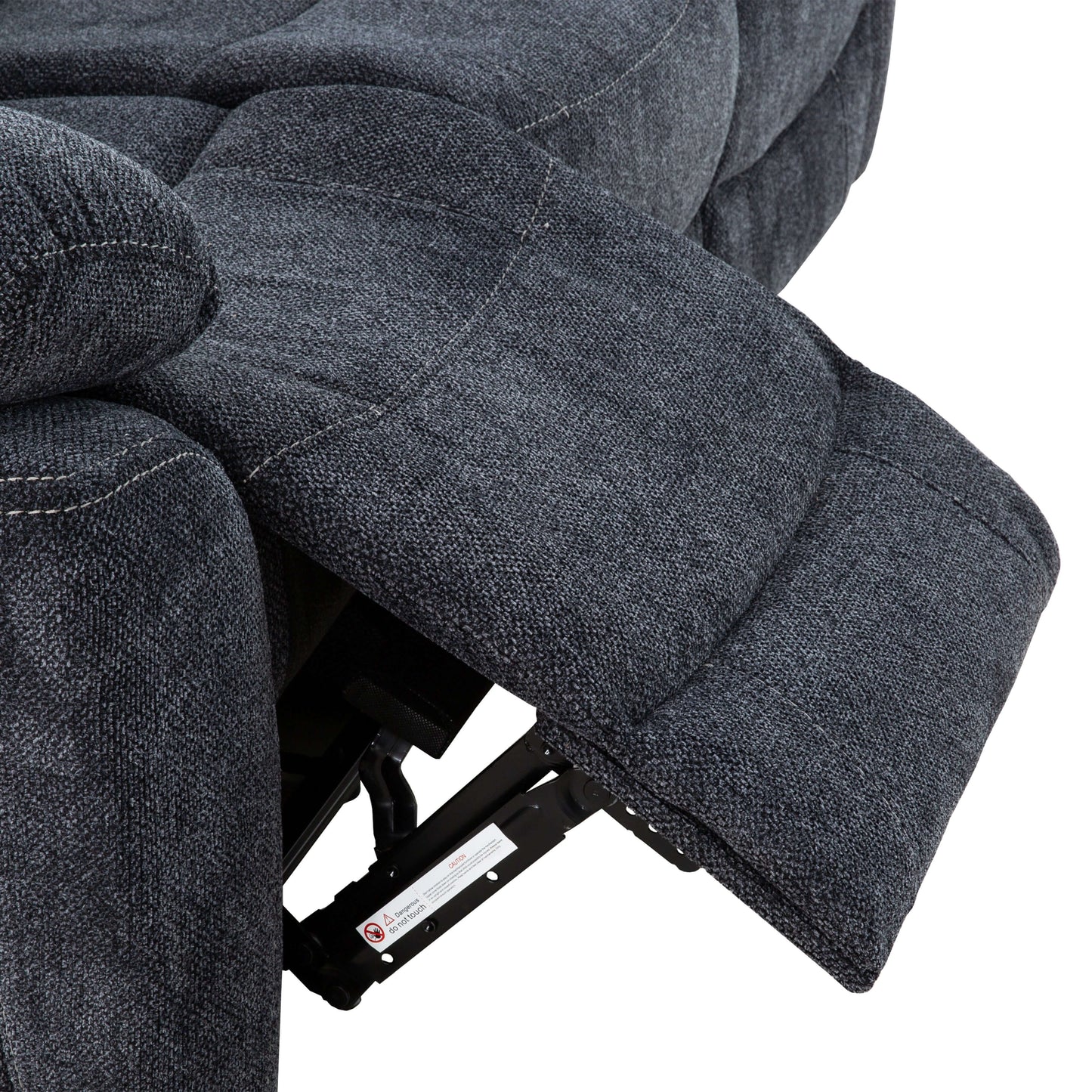 Anakin 80 in. Dark Grey Fabric Reclining Sofa with Lever- leg rest view