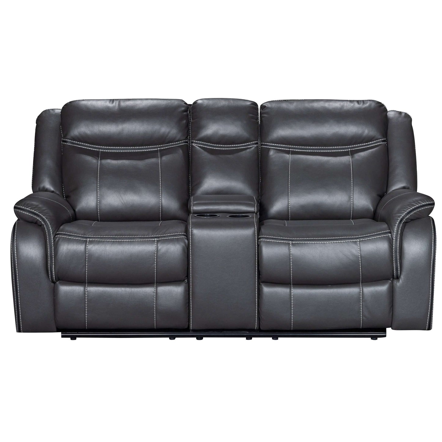 Declan 75 in. Reclining Loveseat with Cupholder Console- front view