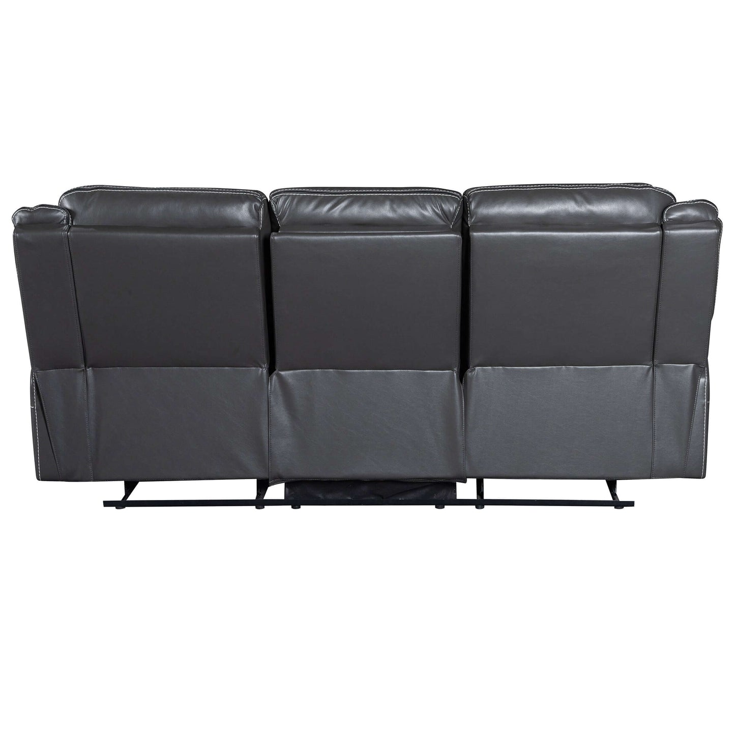 Declan 85 in. Dark Grey Motion Sofa with Cupholder- back view
