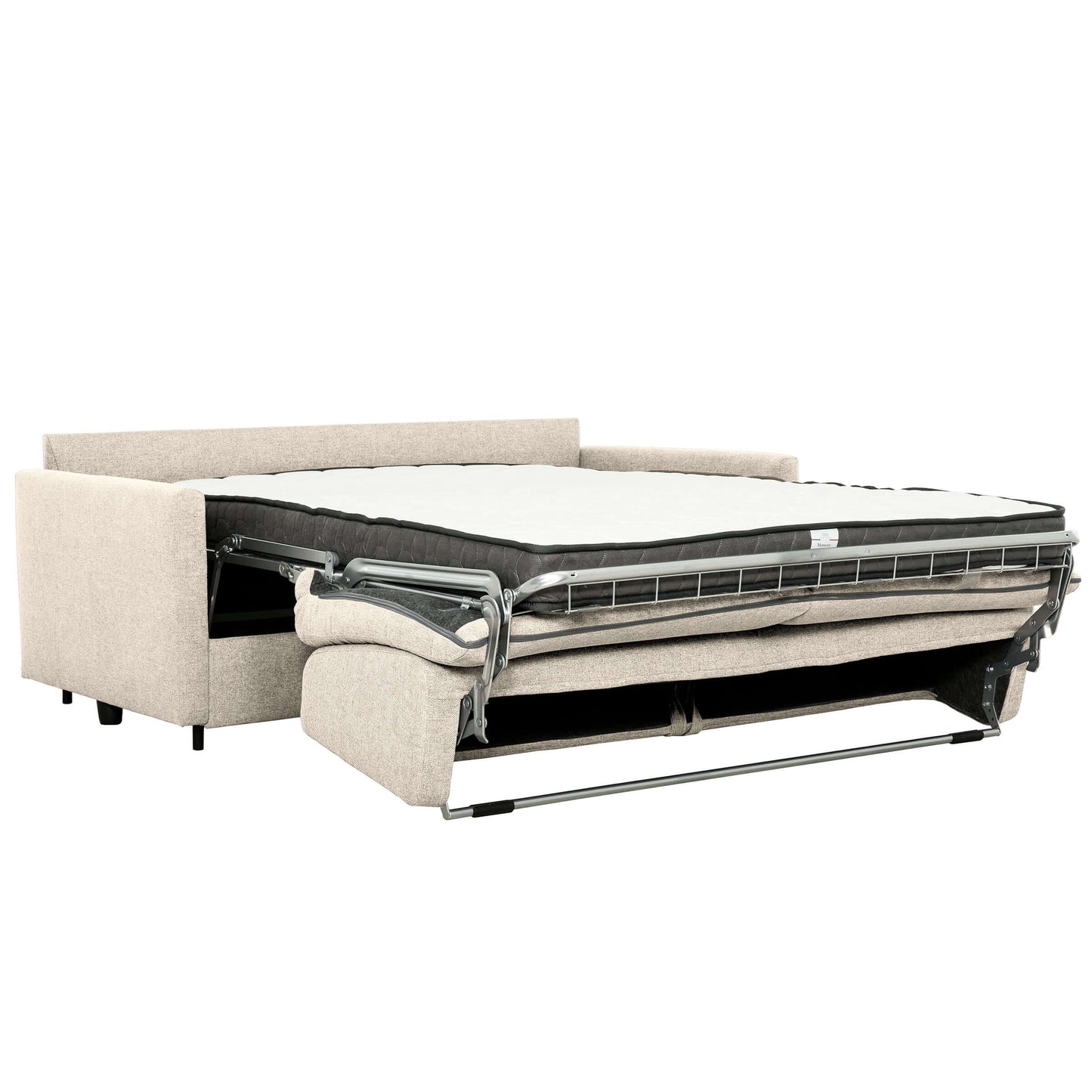 Benito Sofa Bed - Beige- front fully reclined view
