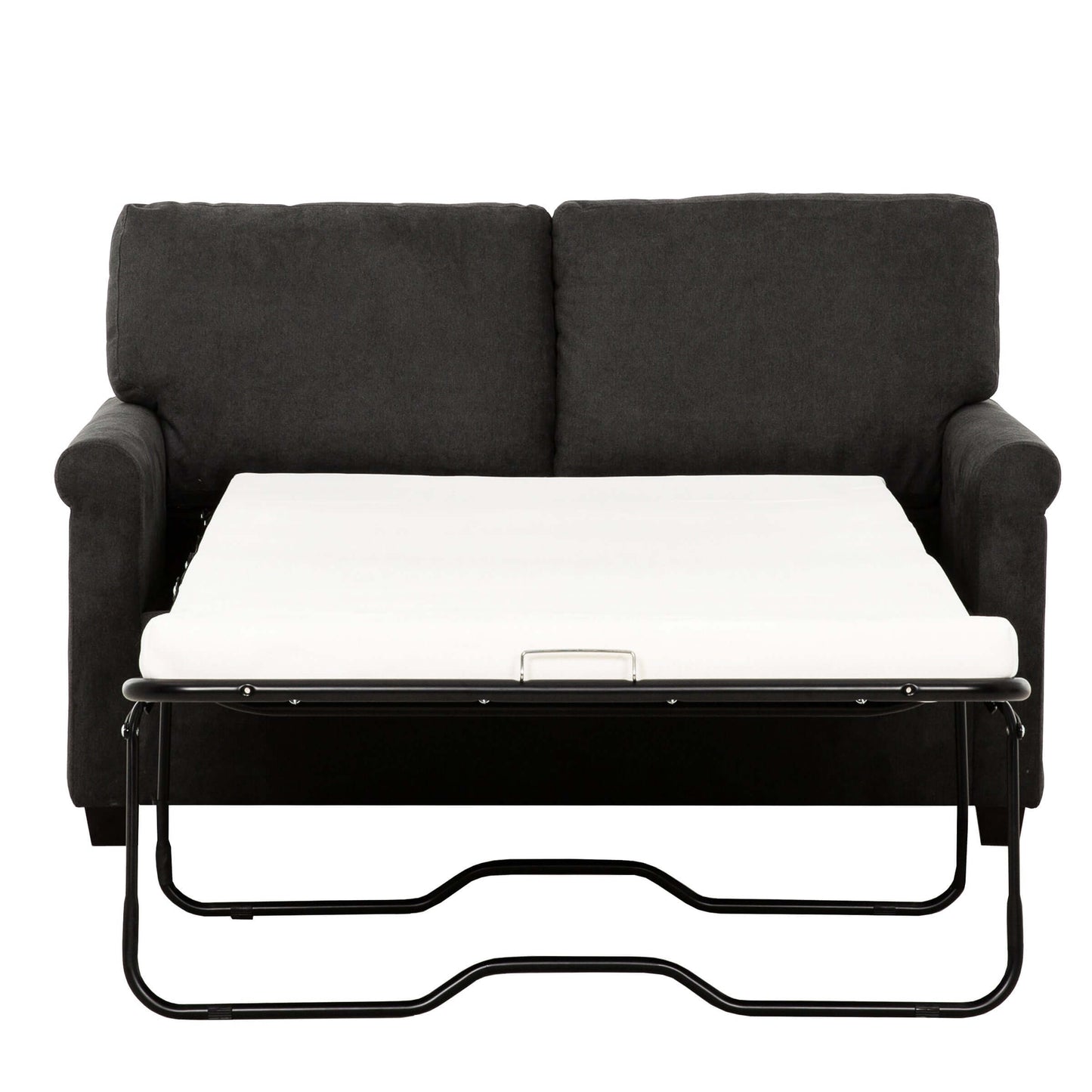 Kensington 54 in. Convertible Twin Sleeper Sofa with USB Ports- front view converted