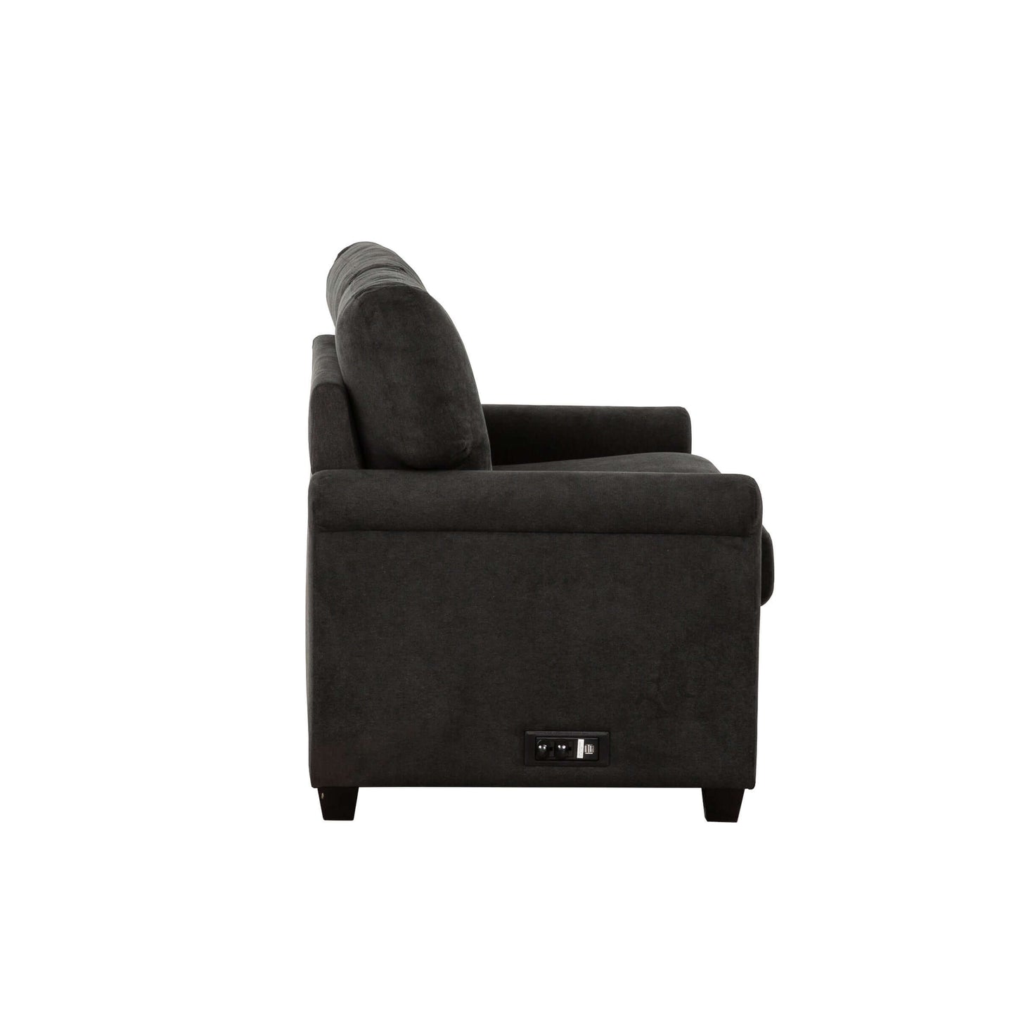 Kensington 54 in. Convertible Twin Sleeper Sofa with USB Ports- side view