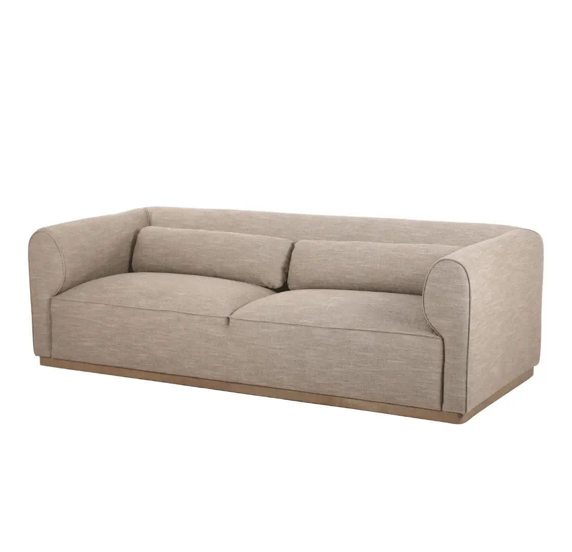 Moore MOOR-001 29"H x 91"W x 40"D Sofa- front and side view with white background