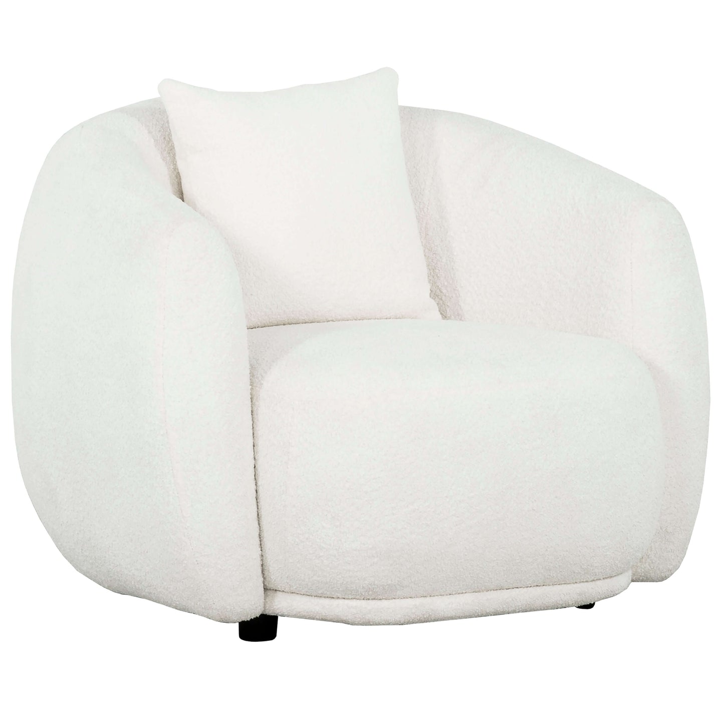 Roxburgh Curved Boucle Chair- frond and side view