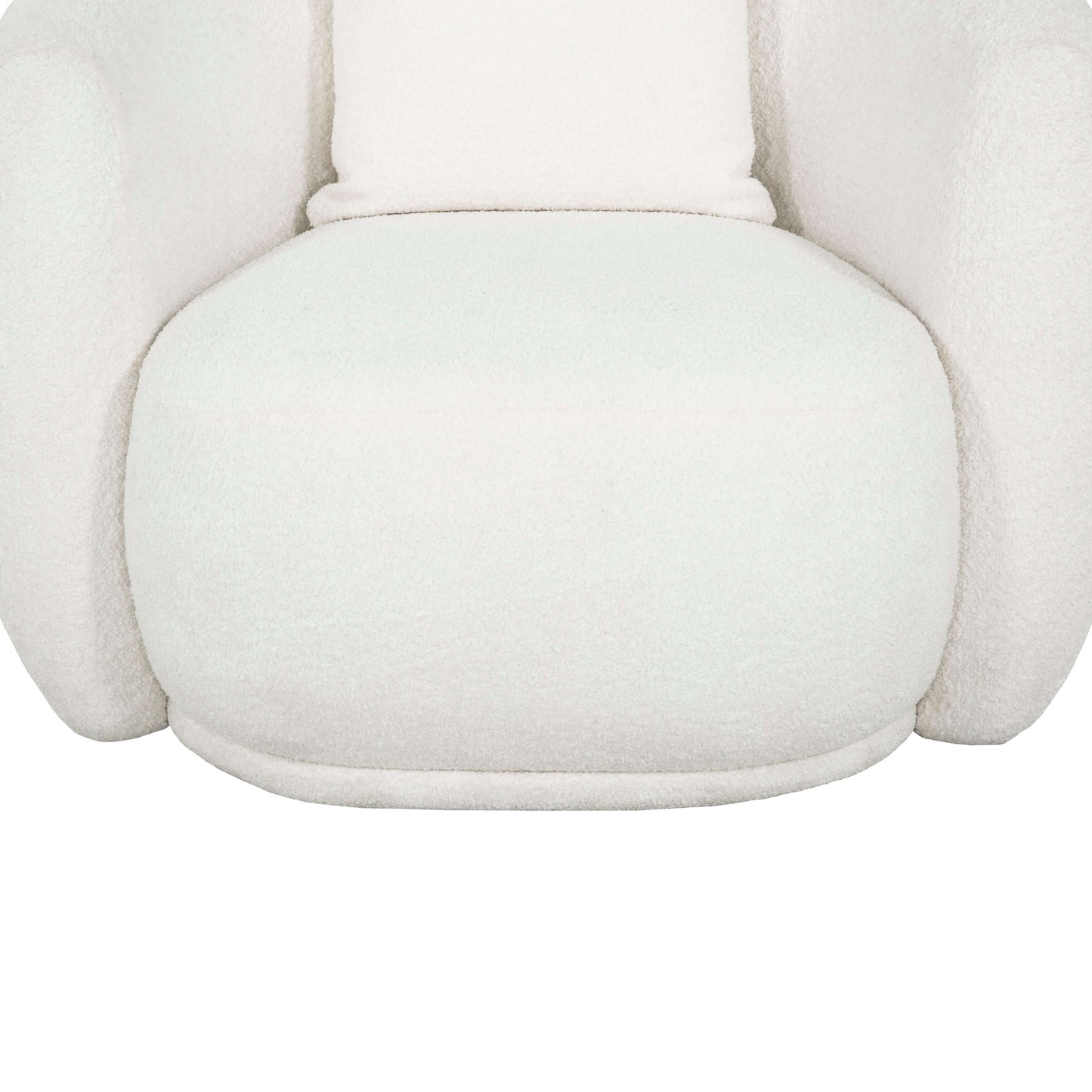 Roxburgh Curved Boucle Chair- zoomed in front view