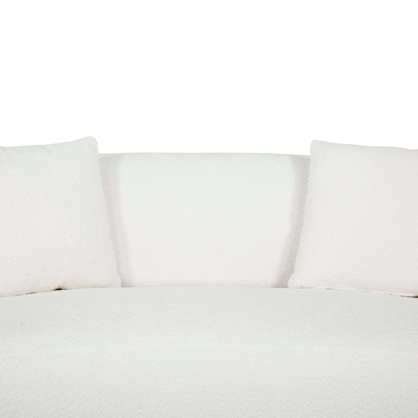 Roxburgh Curved Boucle Loveseat- zoomed in front view