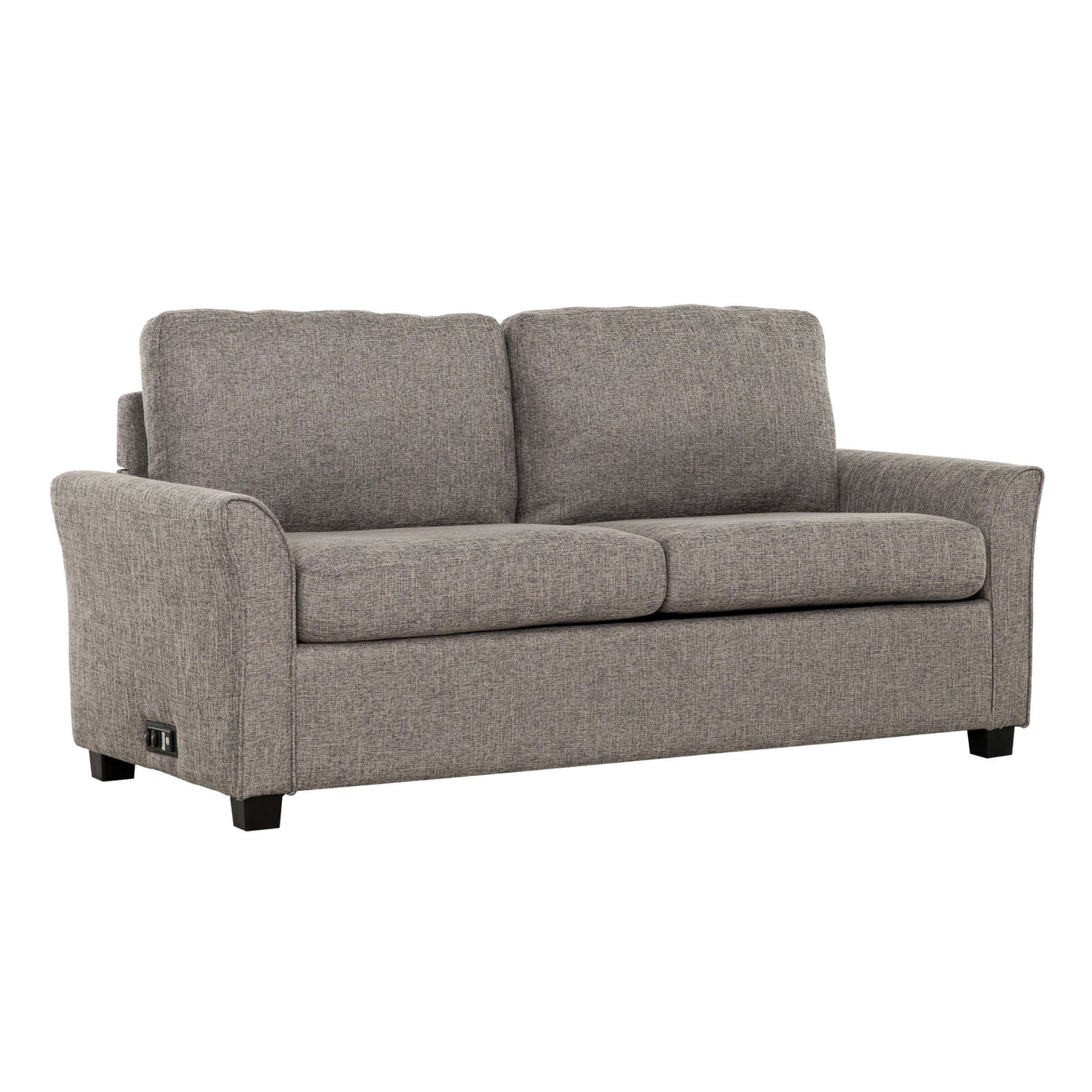 Honor 73 in. Convertible Full Sleeper Sofa with USB- front and side view