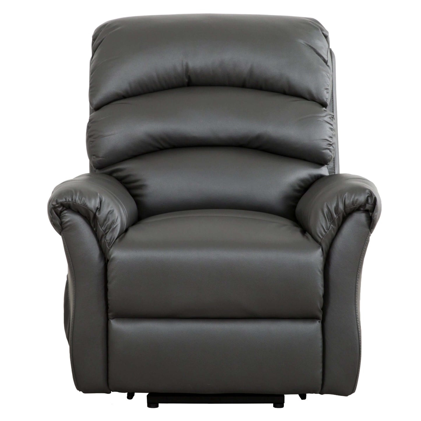 Fitzgerald 37 in. Charcoal Faux Leather Power Lift Recliner- front view