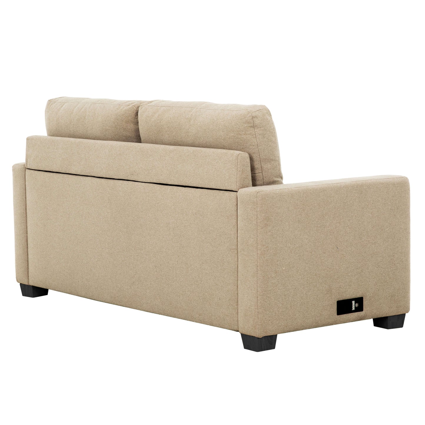 Reign 73 in. Convertible Full Sleeper Sofa with USB Port- back and side view