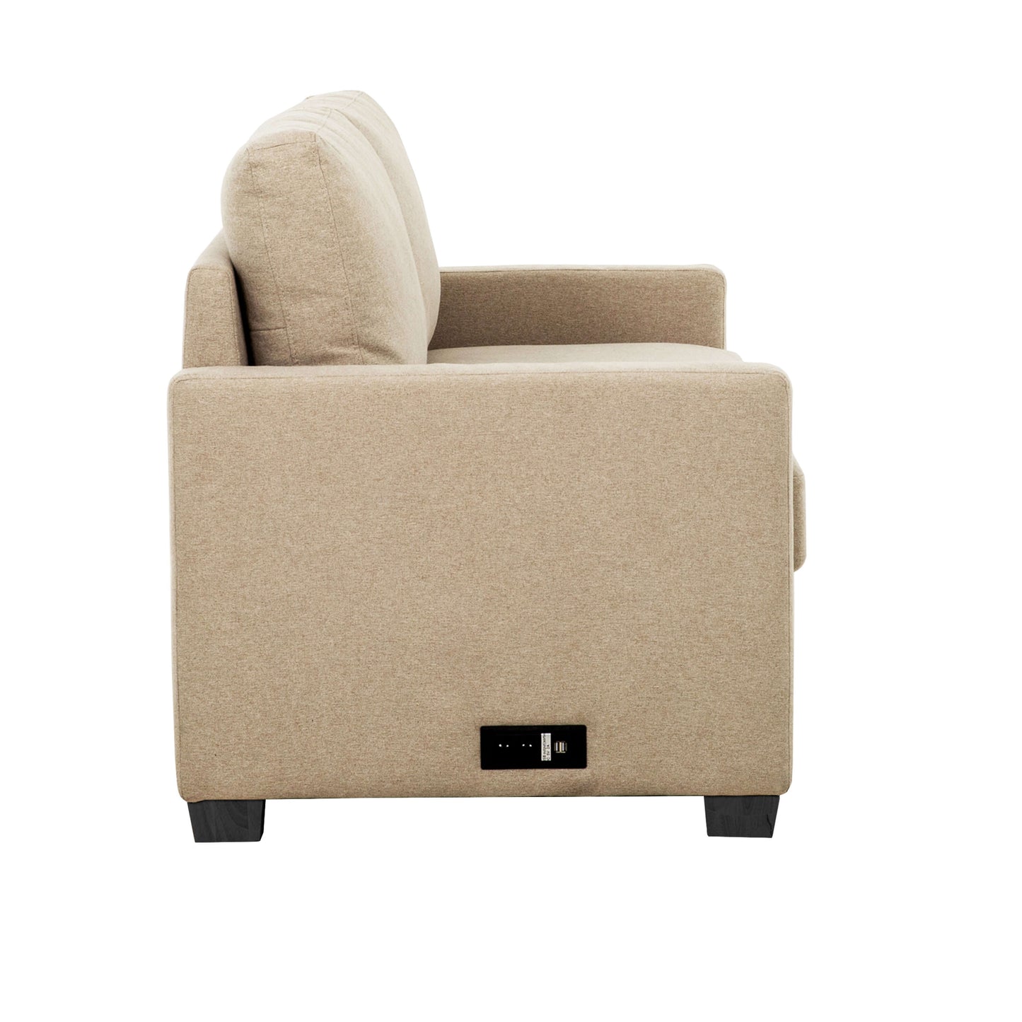 Reign 73 in. Convertible Full Sleeper Sofa with USB Port- side view