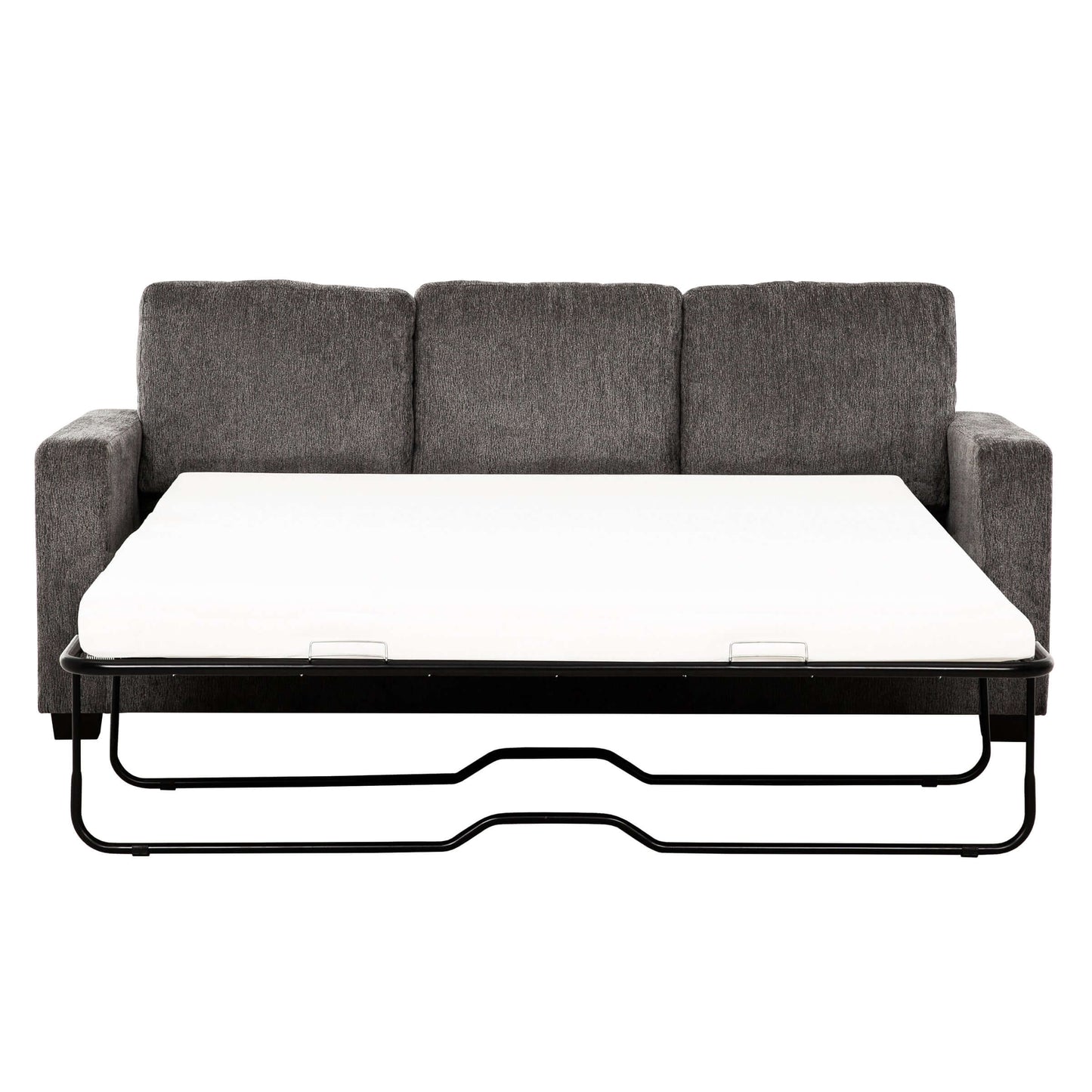 Valencia 77 in. Convertible Queen Sleeper Sofa with USB Ports- front view extended