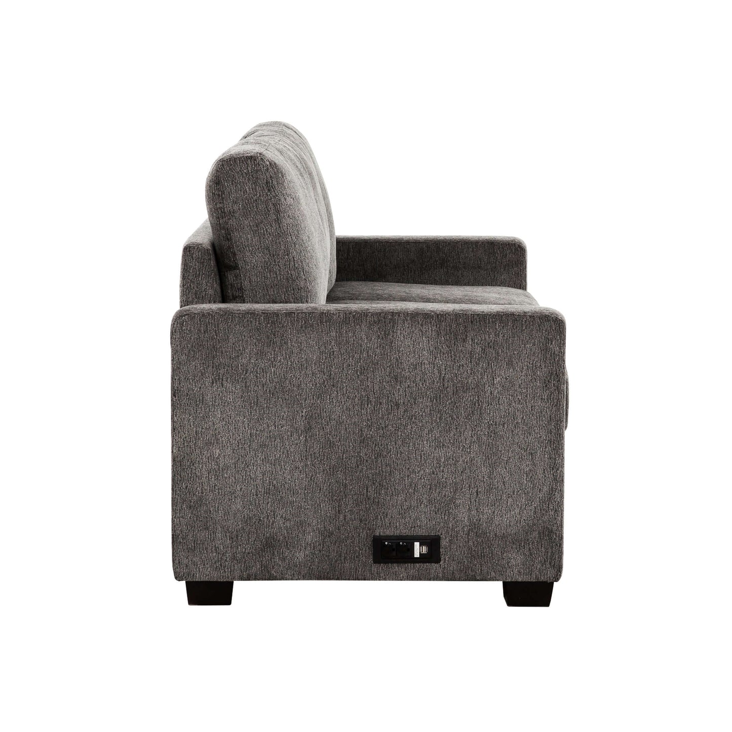 Valencia 77 in. Convertible Queen Sleeper Sofa with USB Ports- side view
