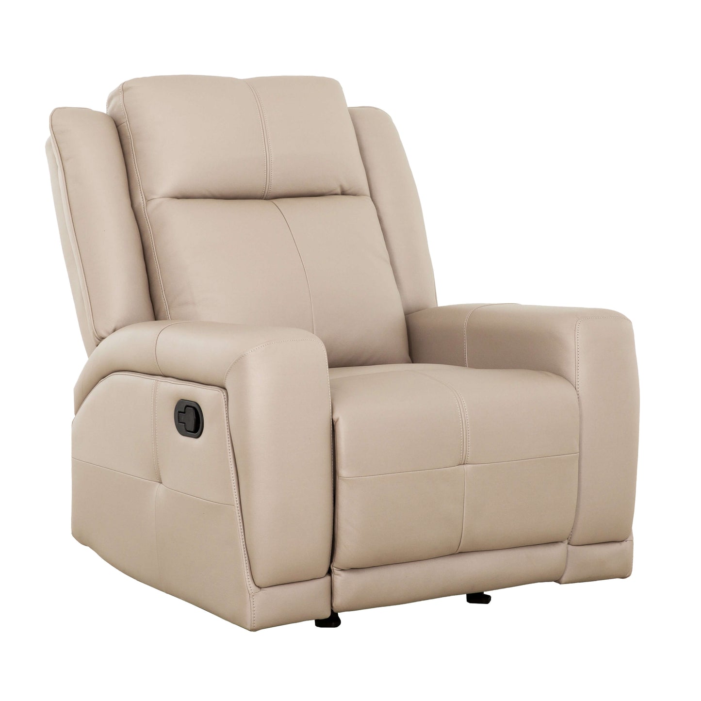 Mattheo 37 in. Upholstered Rocker Recliner Chair with Padded Arms- front and side view