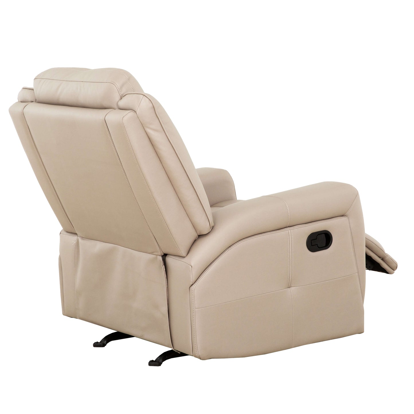 Mattheo 37 in. Upholstered Rocker Recliner Chair with Padded Arms- side and back view
