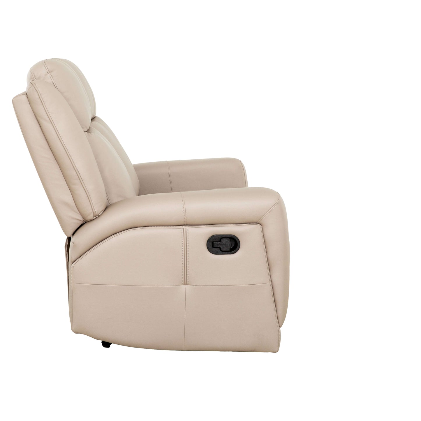 Mattheo 57 in. Taupe Faux Leather Reclining Loveseat- side view