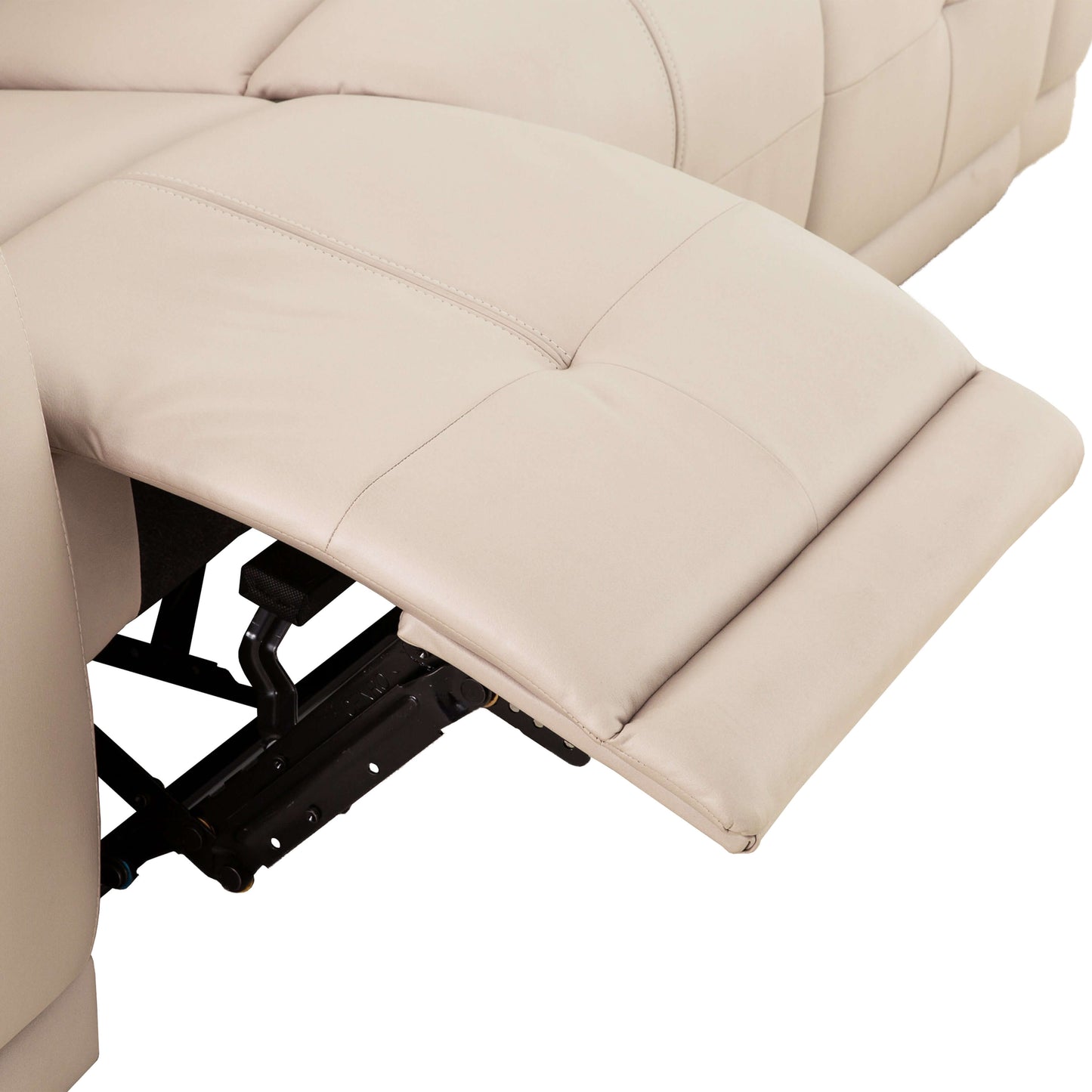 Mattheo 78 in. Reclining Condo Sofa- zoomed in open leg rest