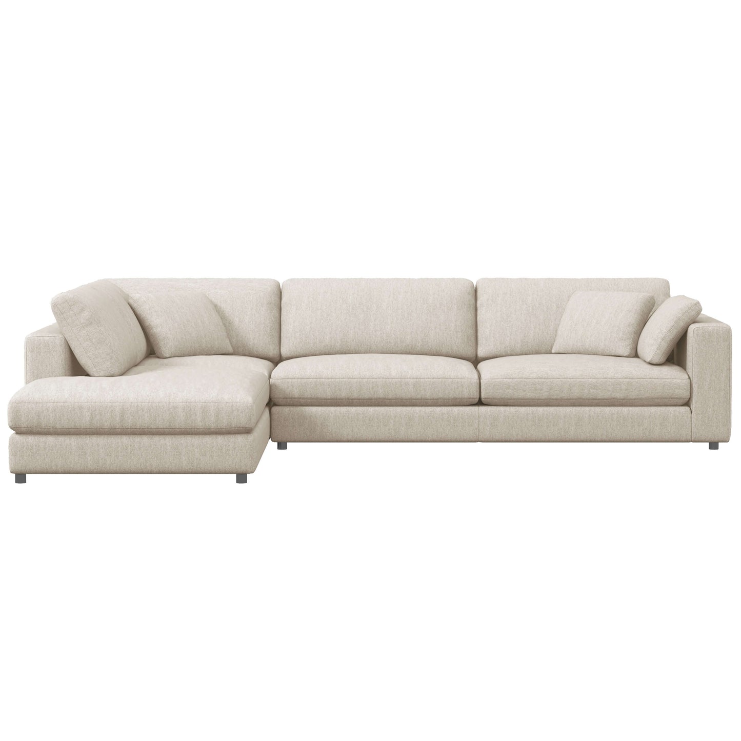 Joelle 128" 2-Piece Left-Facing Upholstered Sectional Sofa with Chaise- front view with white background