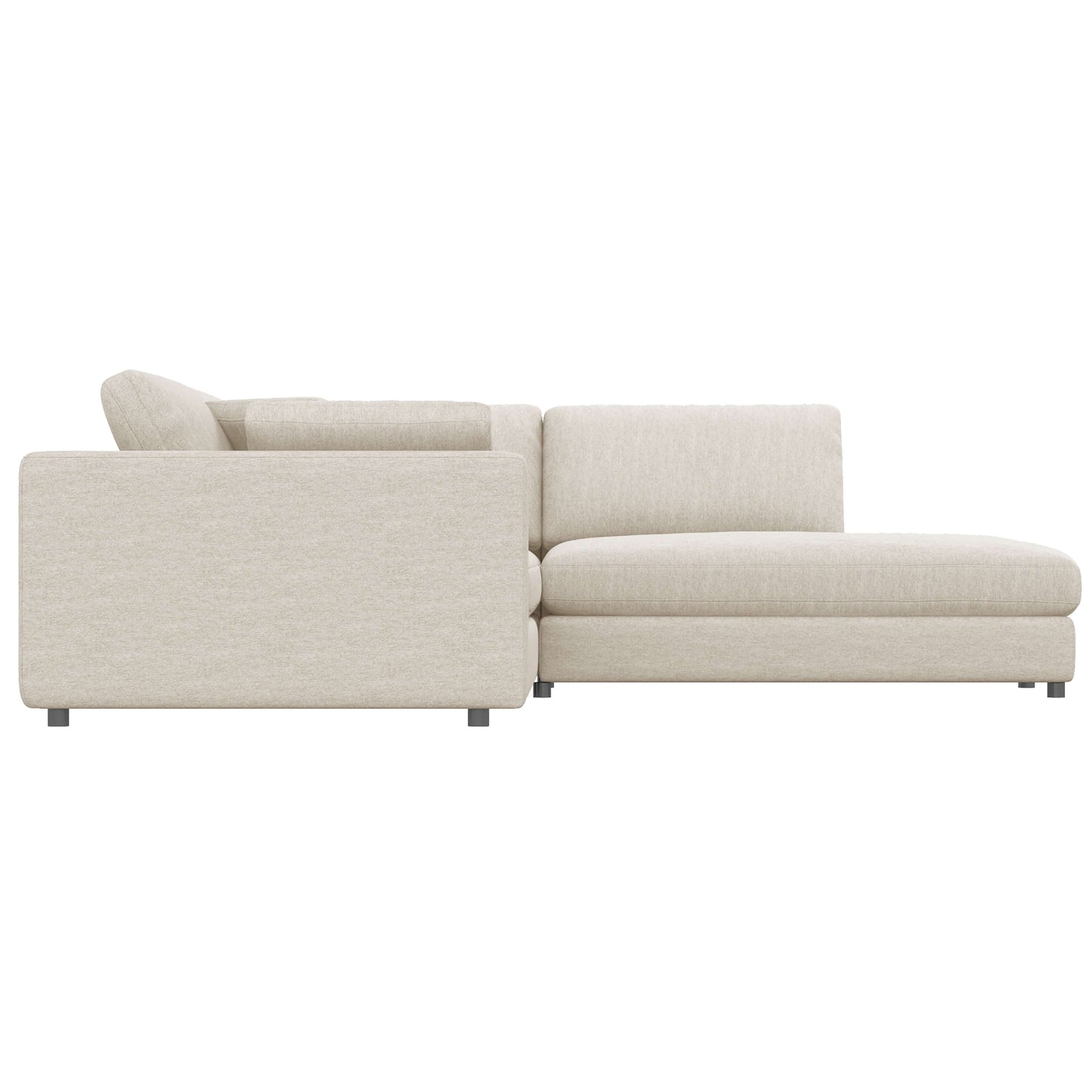 Joelle 128" 2-Piece Right-Facing Upholstered Sectional Sofa with Chaise- front and side view