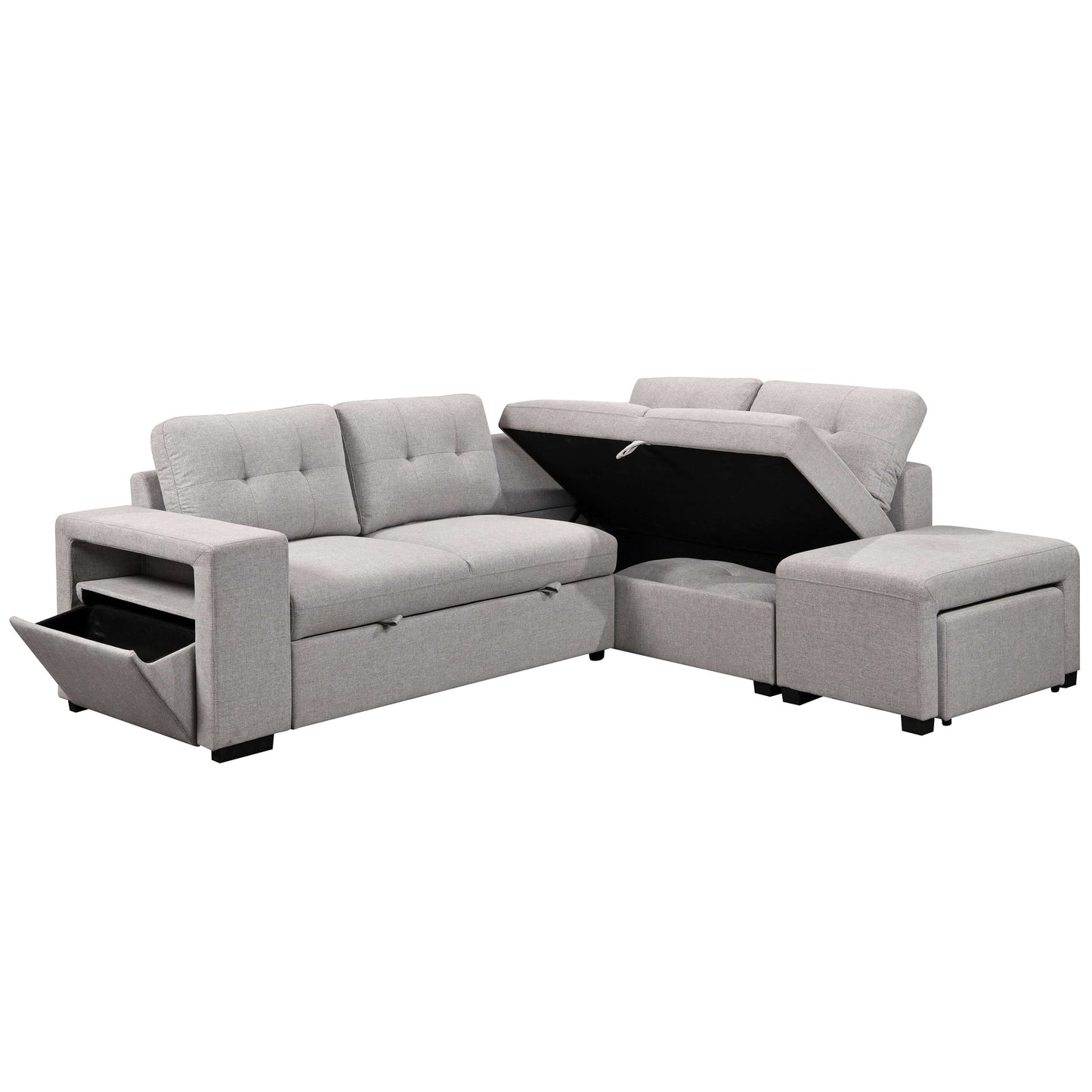Marcella 97 in. Sleeper Sectional- open front view