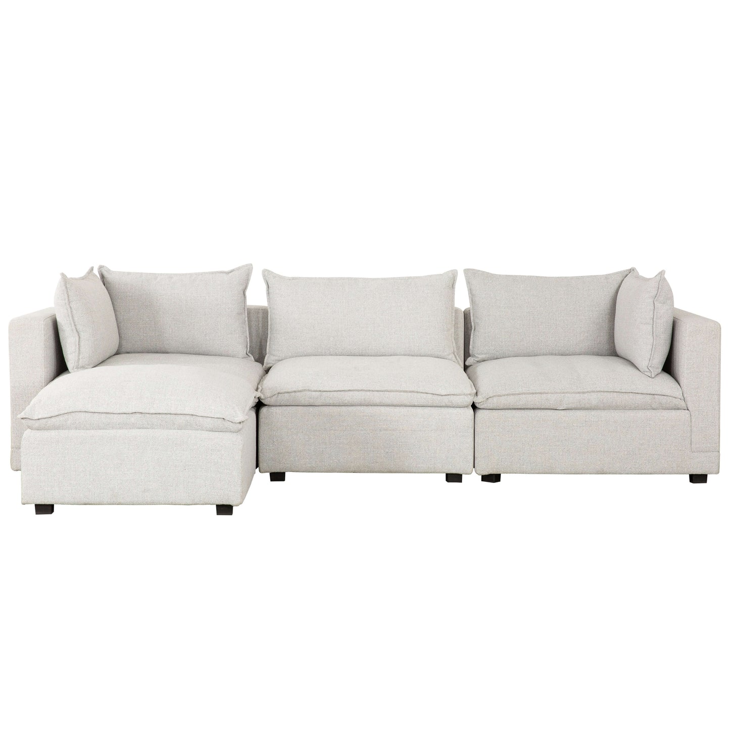 Haven 3-Piece Modular Sofa with Ottoman- front view with white background