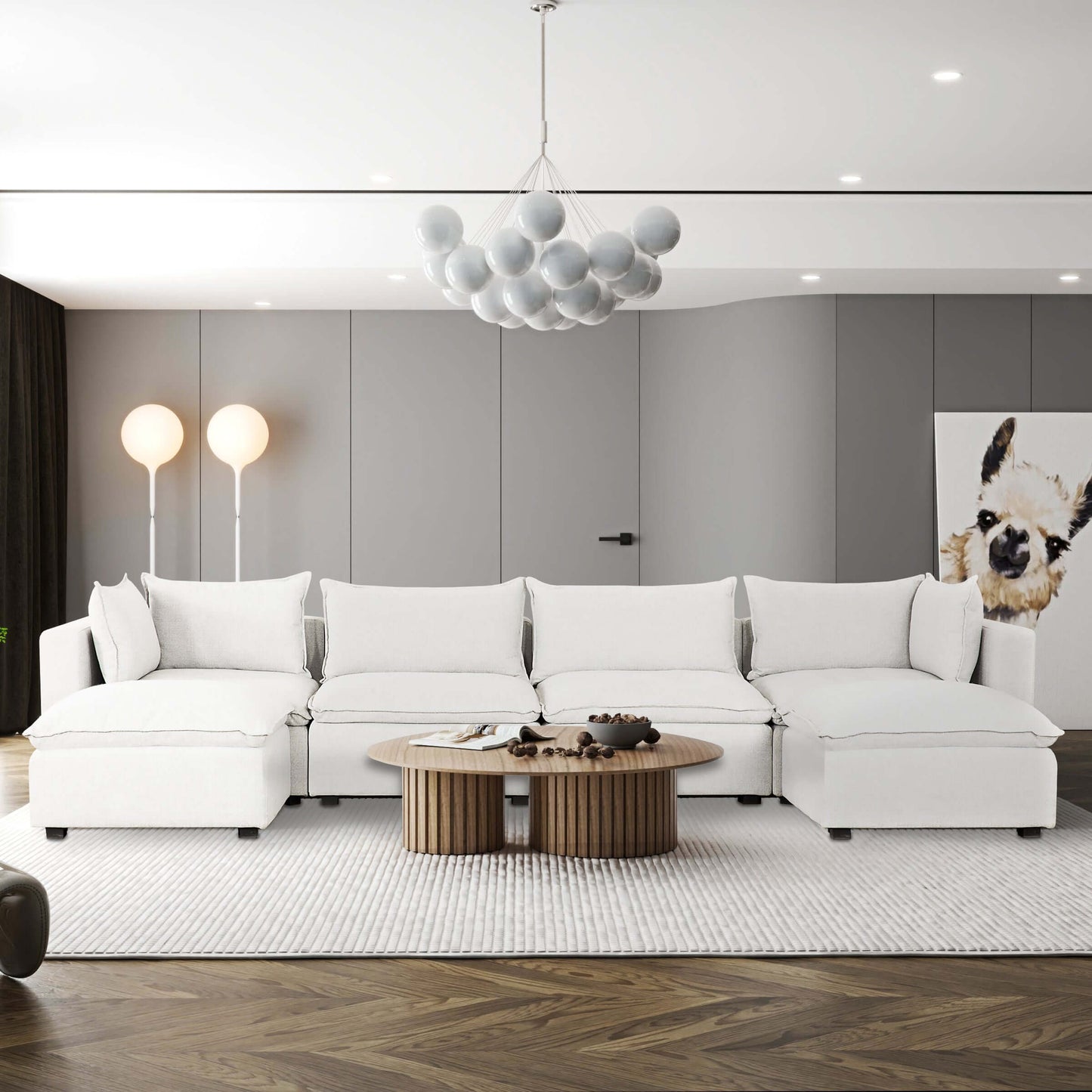 Haven 6-Piece U Shaped Modular Sectional- front view