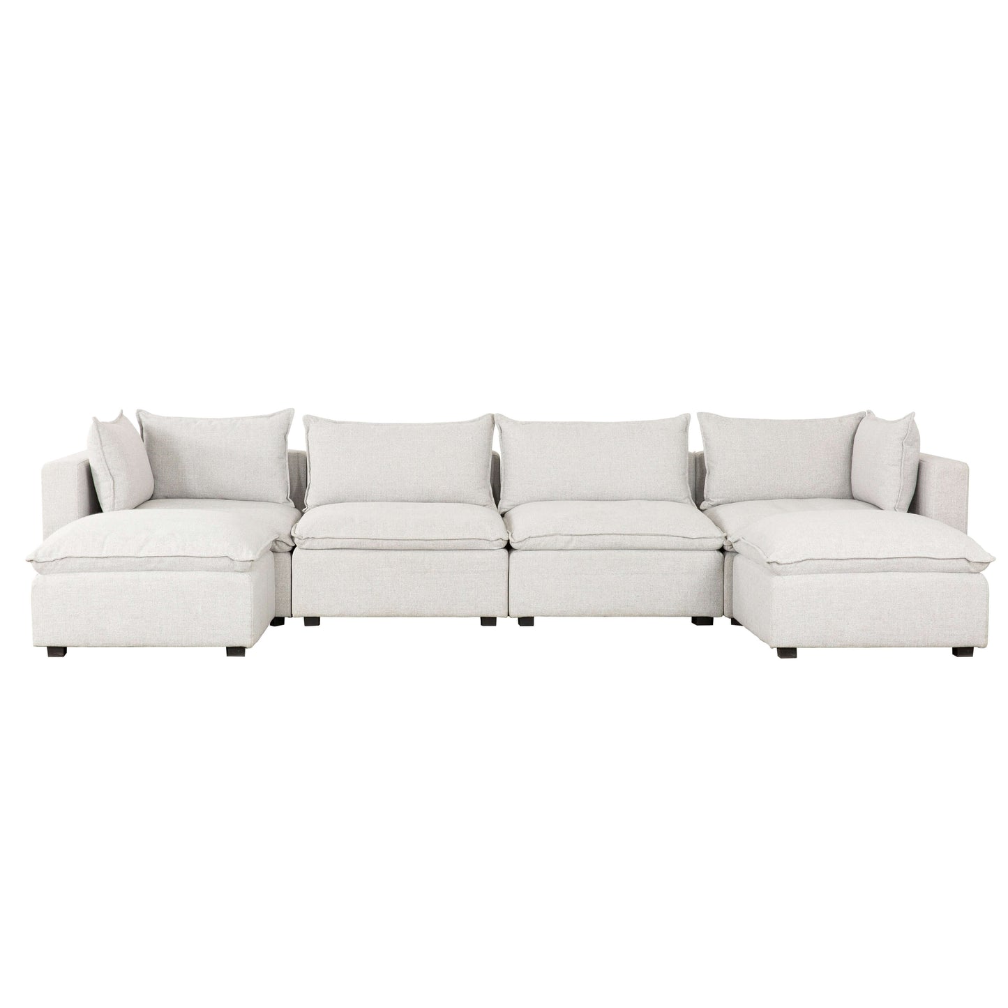 Haven 6-Piece U Shaped Modular Sectional- front view with white background