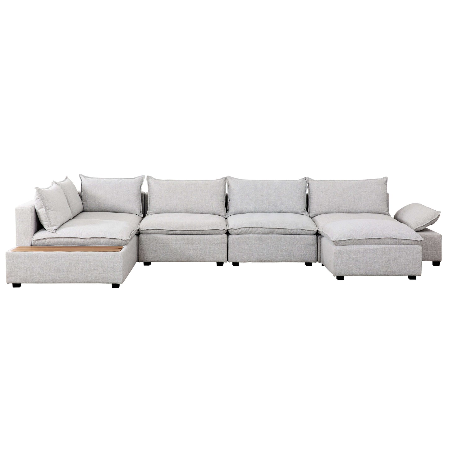 Haven 8-Piece Modular Sectional with Storage Console- front view with white background