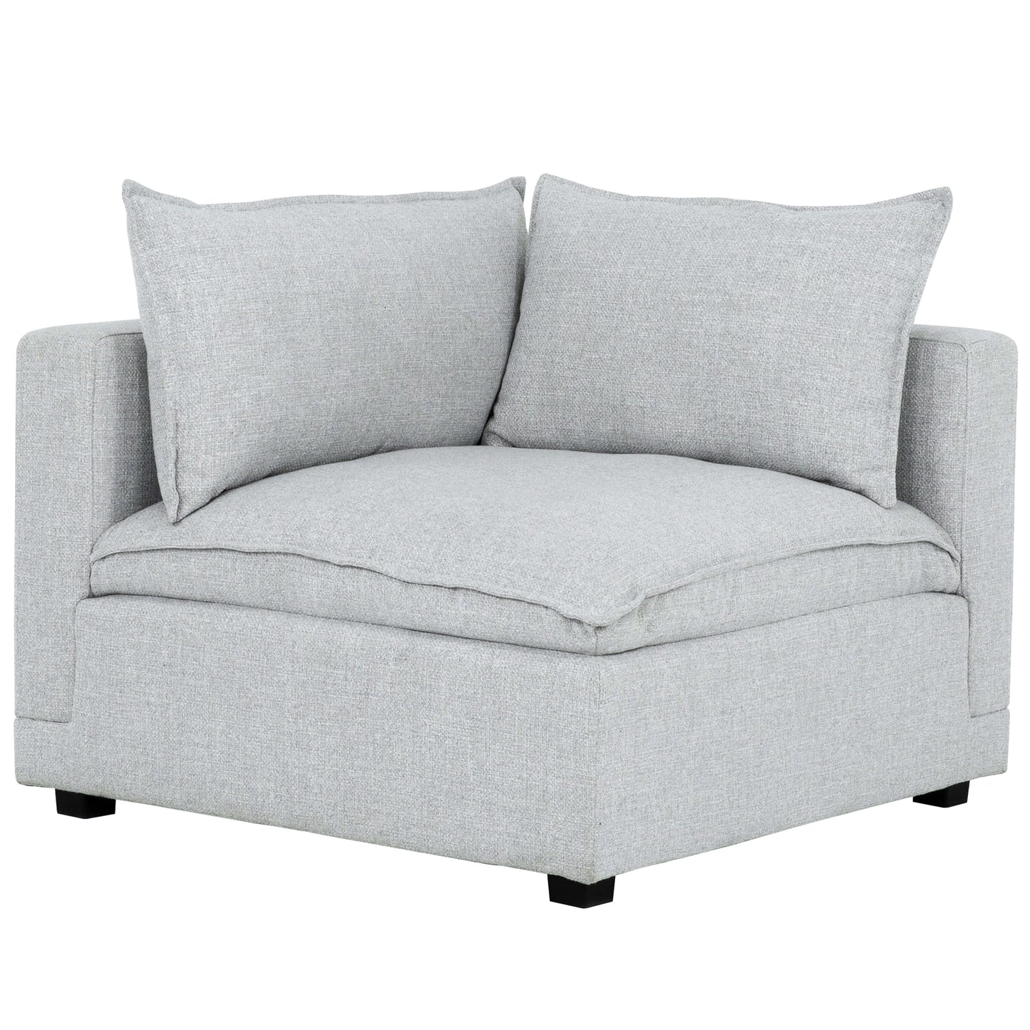 Haven 6-Piece Modular Corner Sectional with Storage Console- 1 section front view