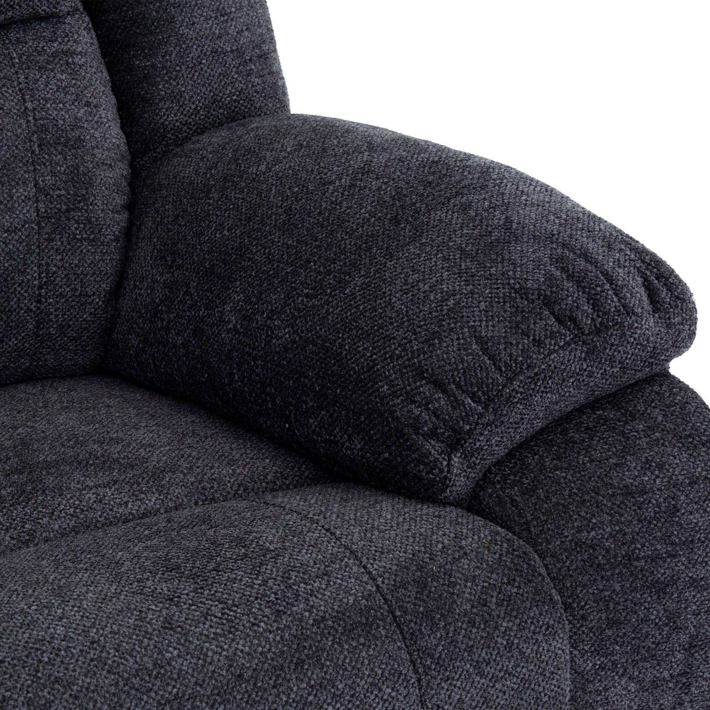 Arthur 40 in. Upholstered Manual Rocker Recliner- arm rest view
