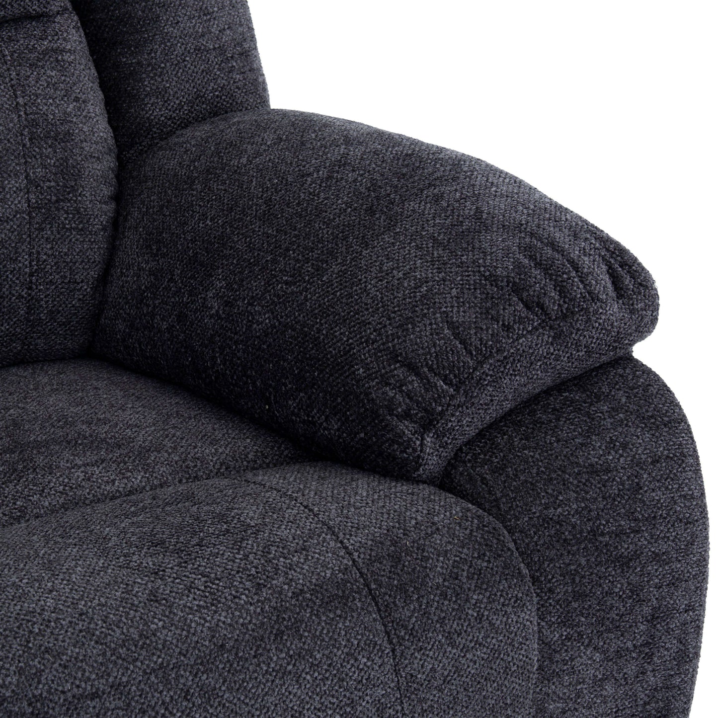 Arthur 76 in. Reclining Loveseat with Cupholder Console- arm rest view