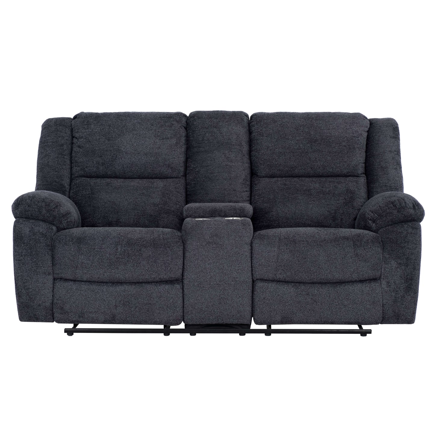 Arthur 76 in. Reclining Loveseat with Cupholder Console- front view with white background