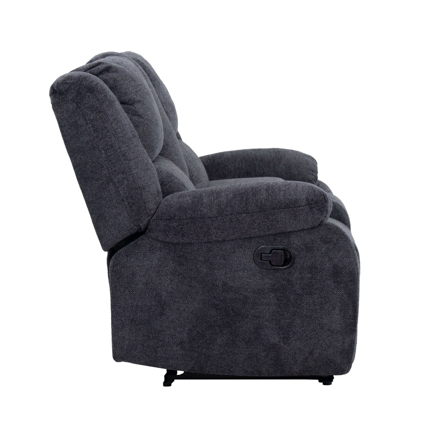Arthur 76 in. Reclining Loveseat with Cupholder Console- side view