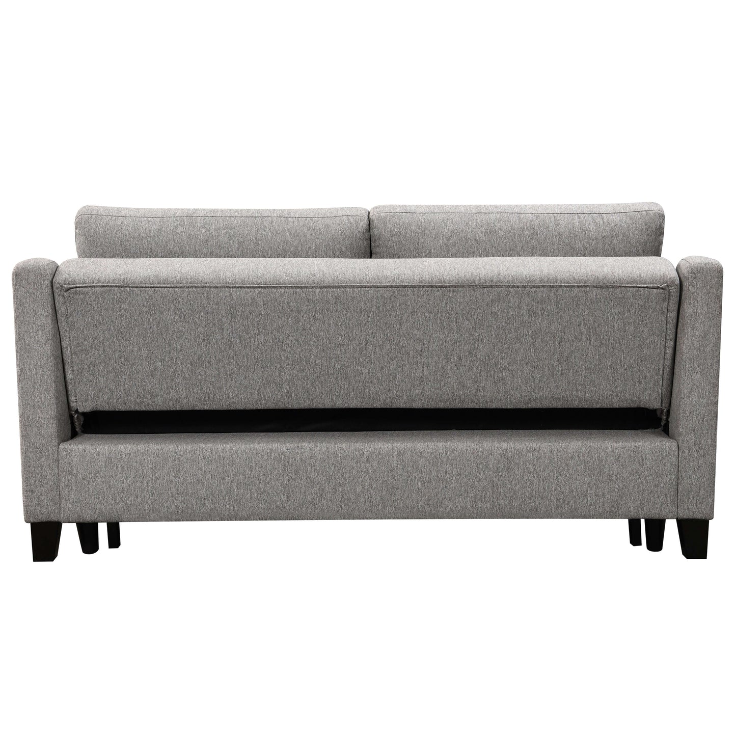 Caruso 69 in. Upholstered Condo Sofa Bed in Light Gray- back view
