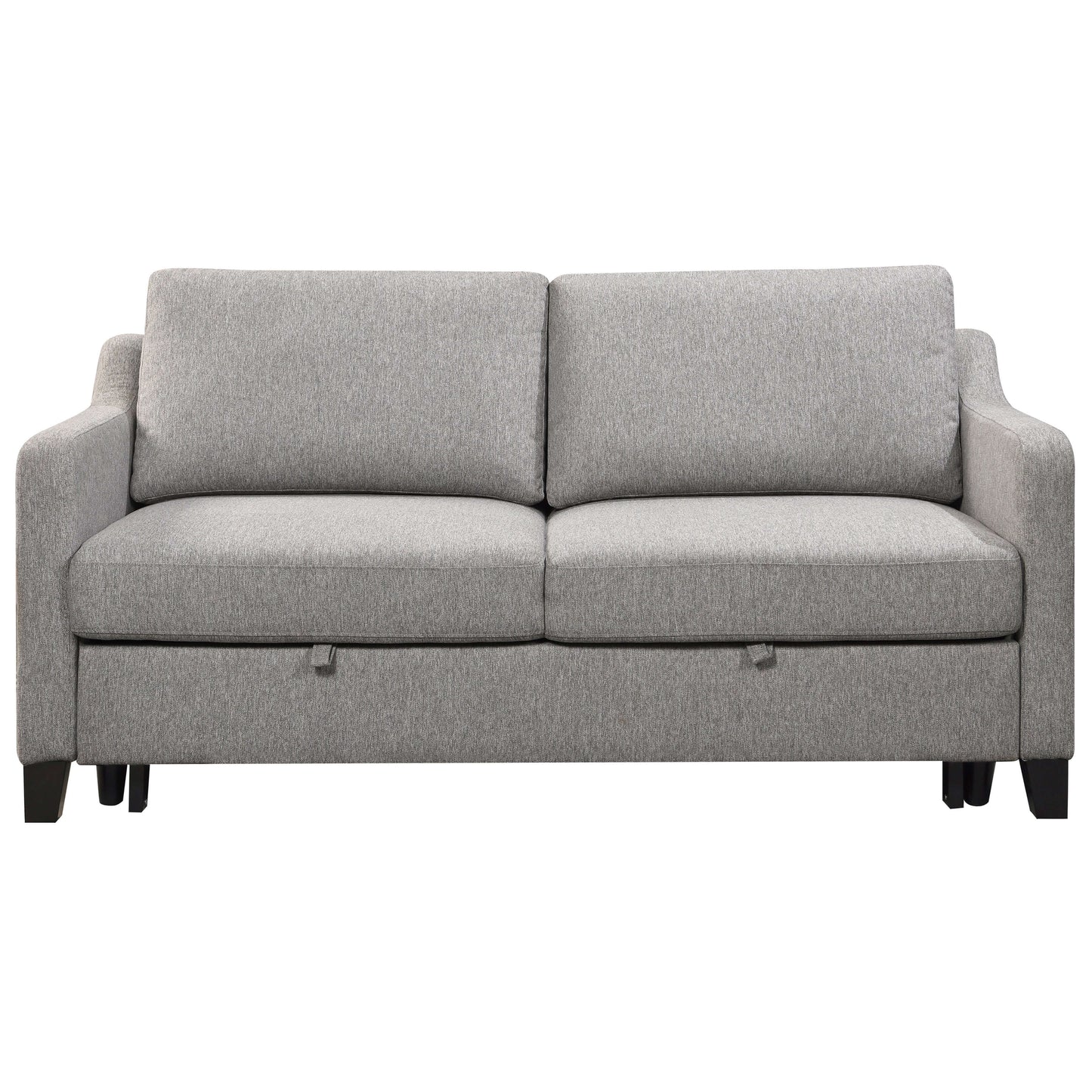 Caruso 69 in. Upholstered Condo Sofa Bed in Light Gray- front view with white background