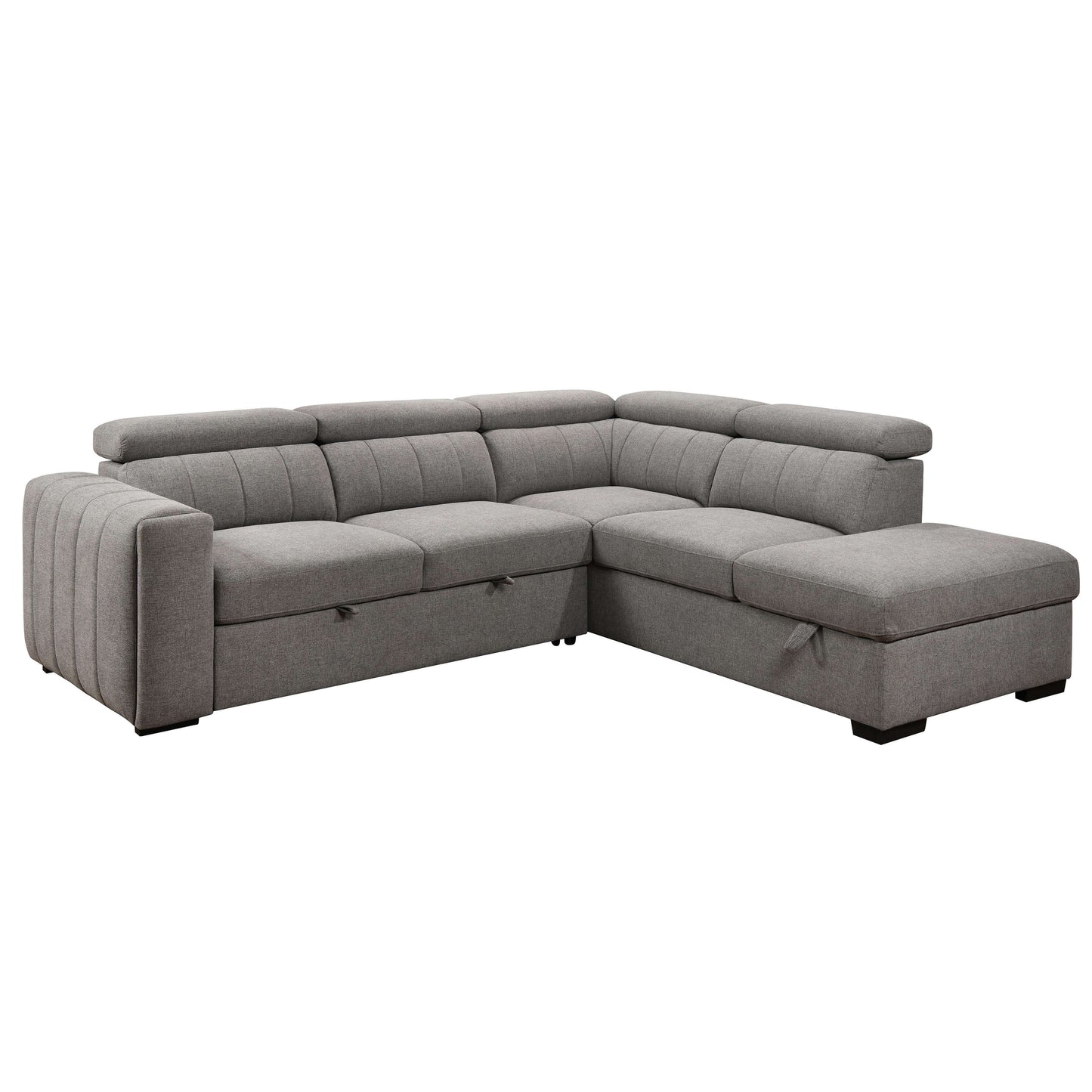 Nello 101 in. Right Facing Media Sleeper- front view with white background