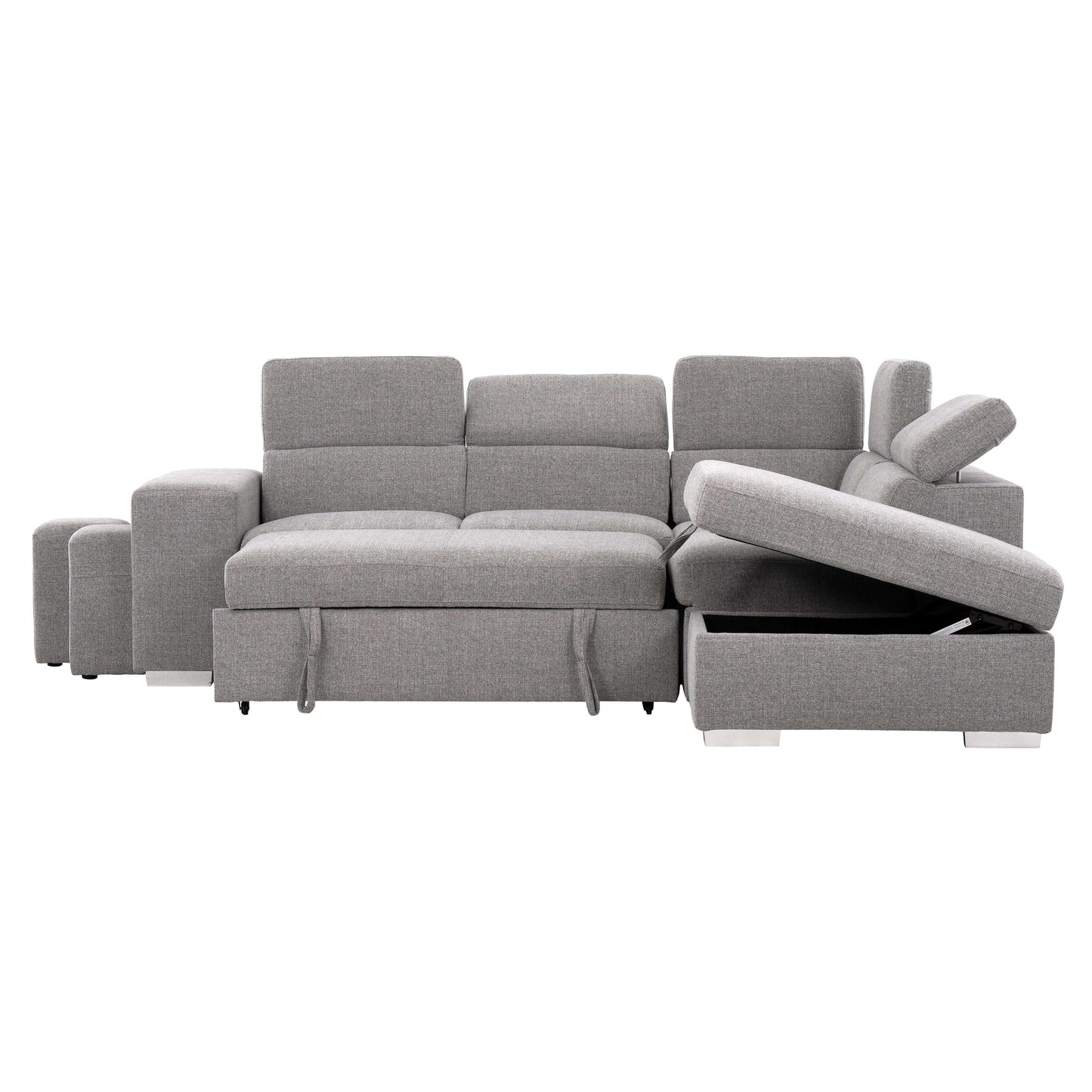 Pamina 105 in. Right Facing Sleeper Sectional- open front view