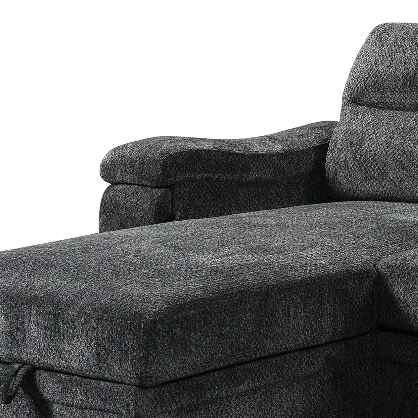 Savio 96 in. Reversible Sleeper Sectional- zoomed in side view