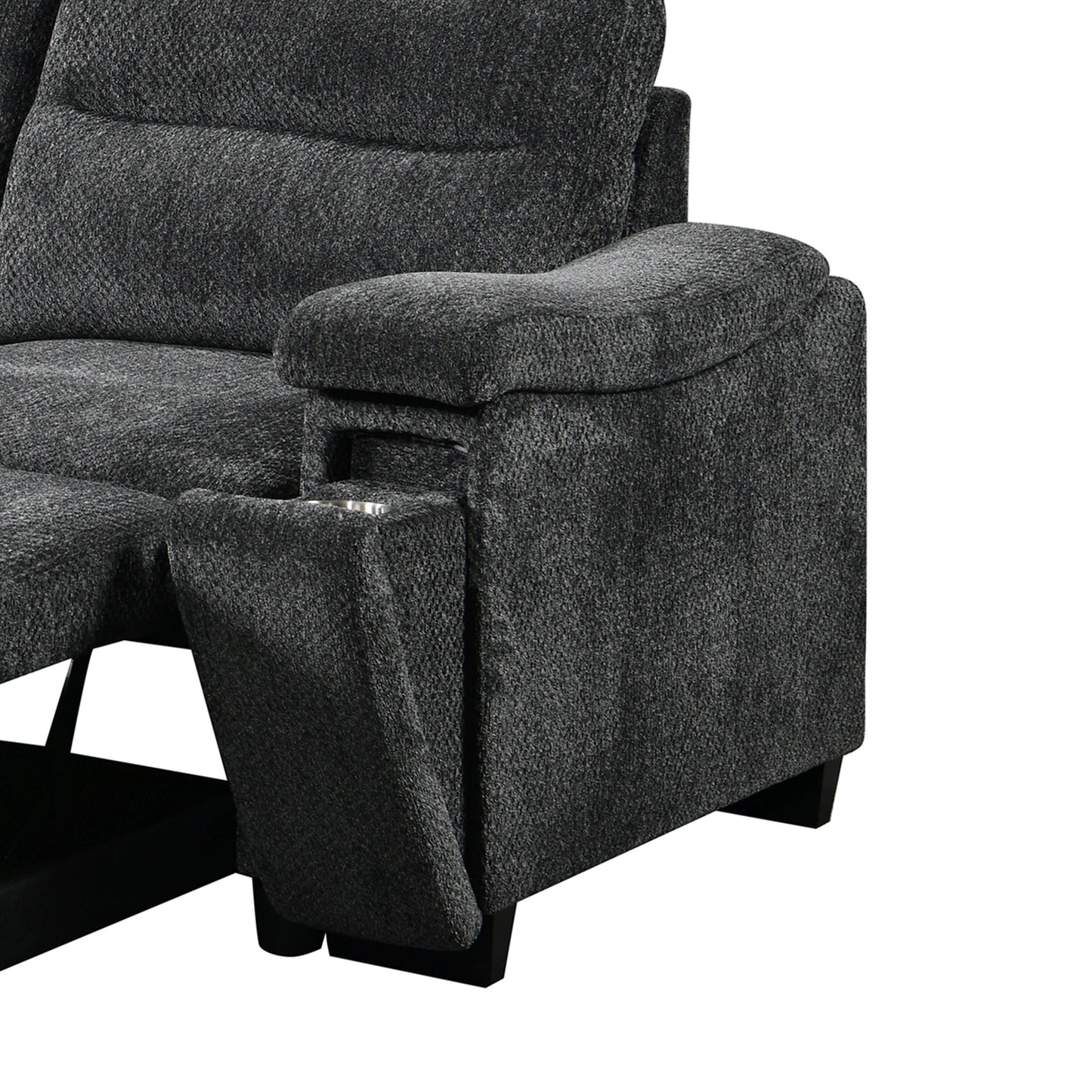 Savio 96 in. Reversible Sleeper Sectional- zoomed in arm rest