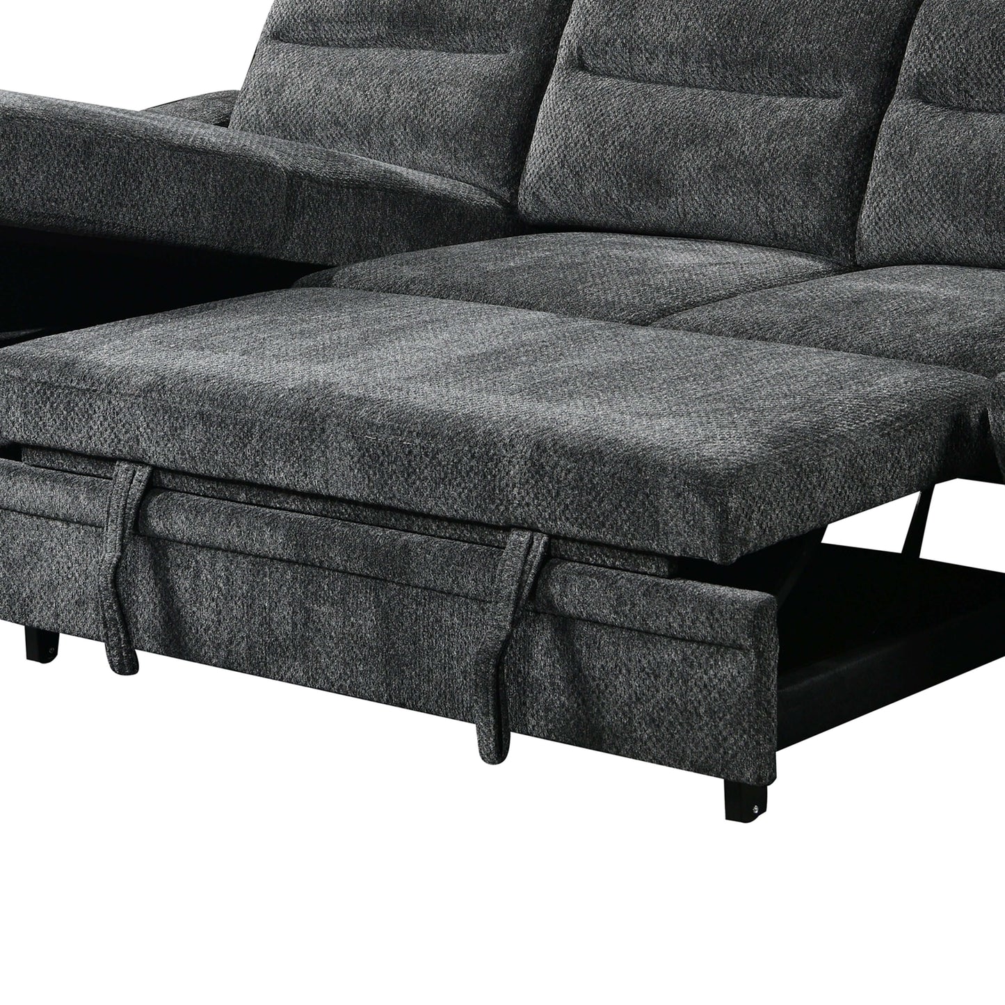 Savio 96 in. Reversible Sleeper Sectional- zoomed in front view